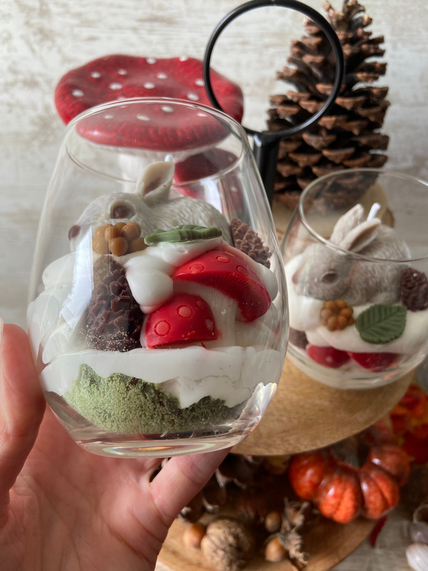 Bougie gourmande Bougie Le lapin de la forêt Bougie parfumée vanille Bougie automne Bougie chantilly Bougie artisanale Bougie végétale Idée cadeau