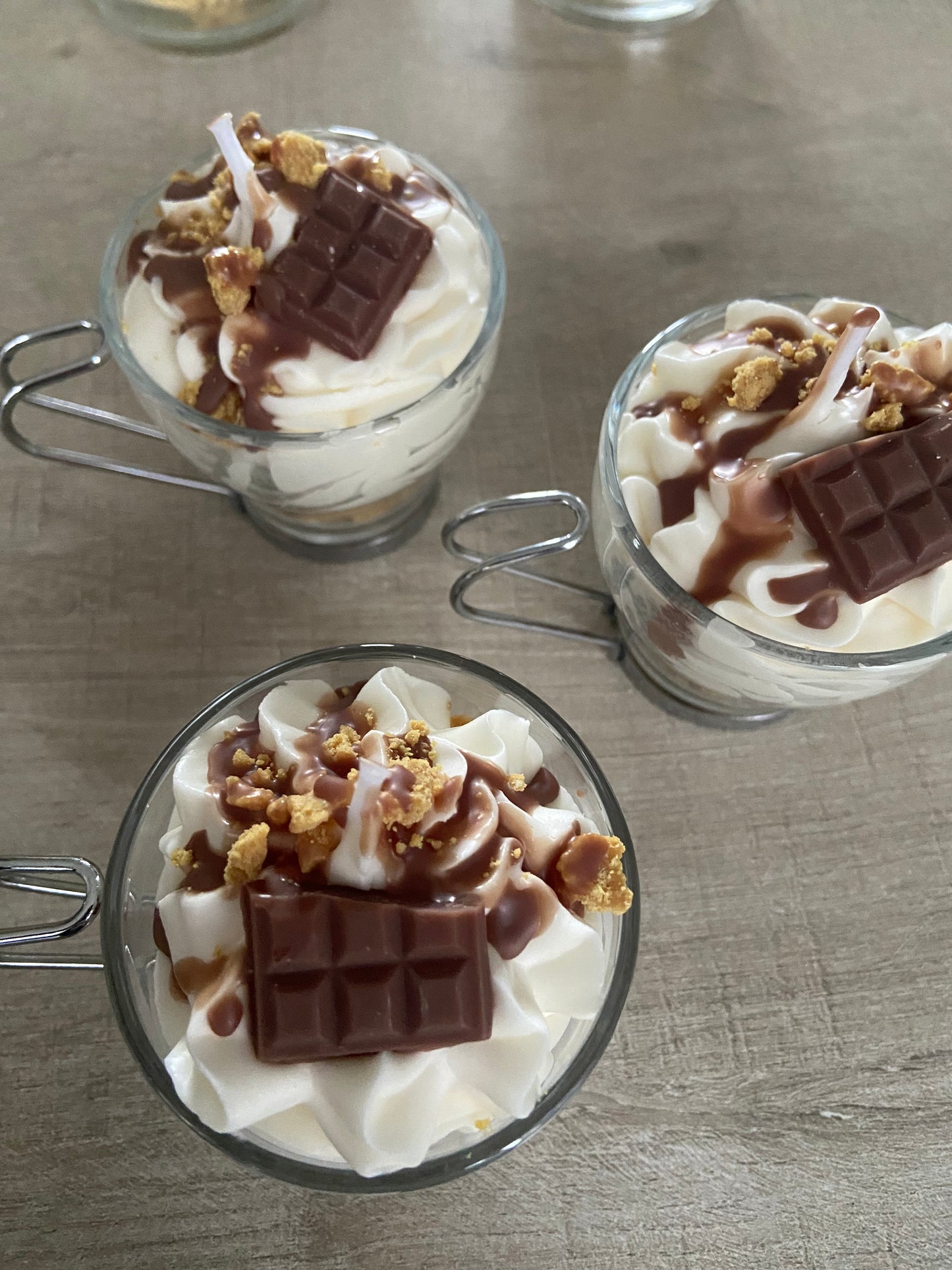 Bougie gourmande Bougie parfumée chocolat praliné petite tasse Bougie chantilly Bougie artisanale Bougie végétale Idée cadeau