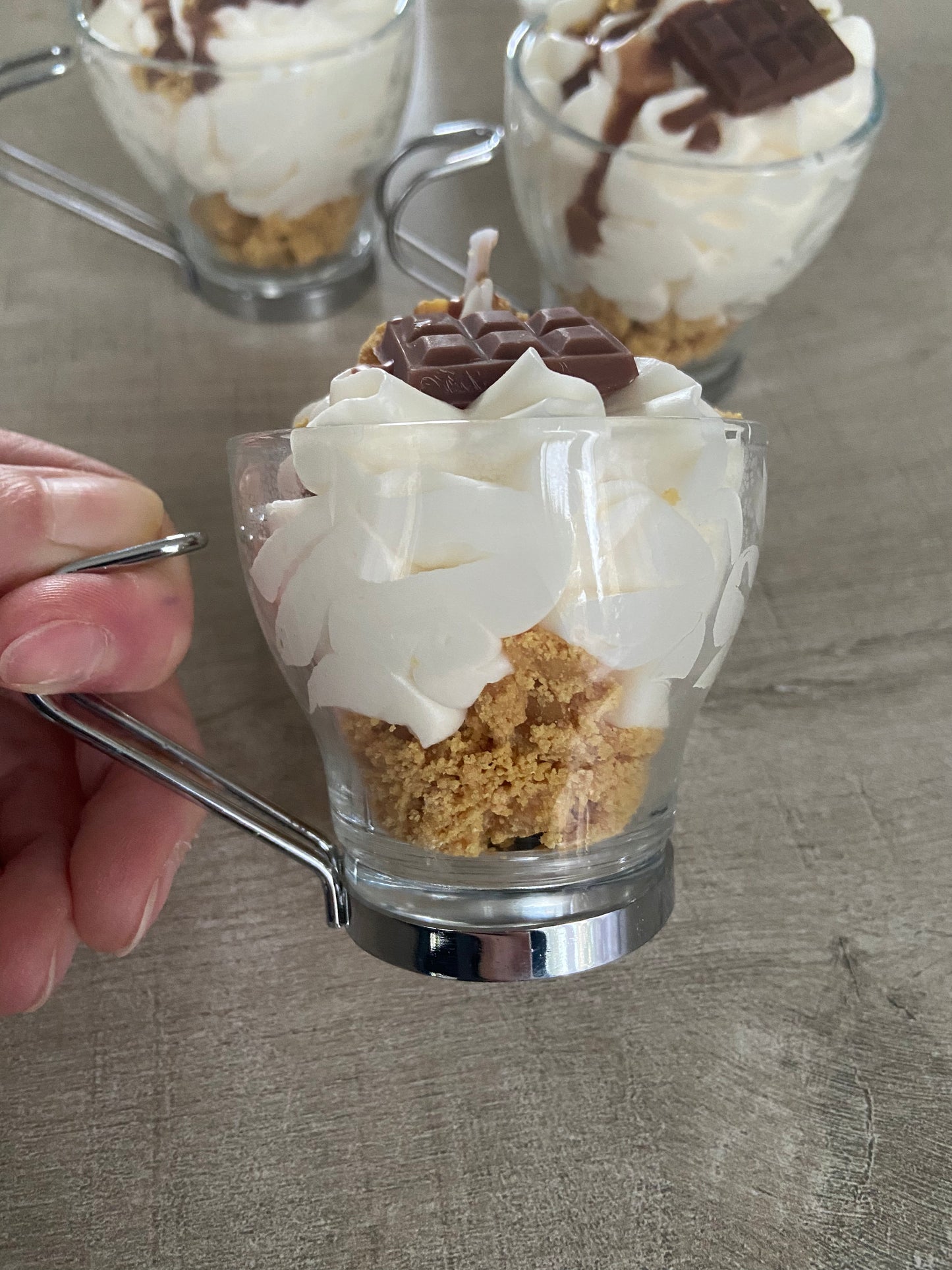 Bougie gourmande Bougie parfumée chocolat praliné petite tasse Bougie chantilly Bougie artisanale Bougie végétale Idée cadeau