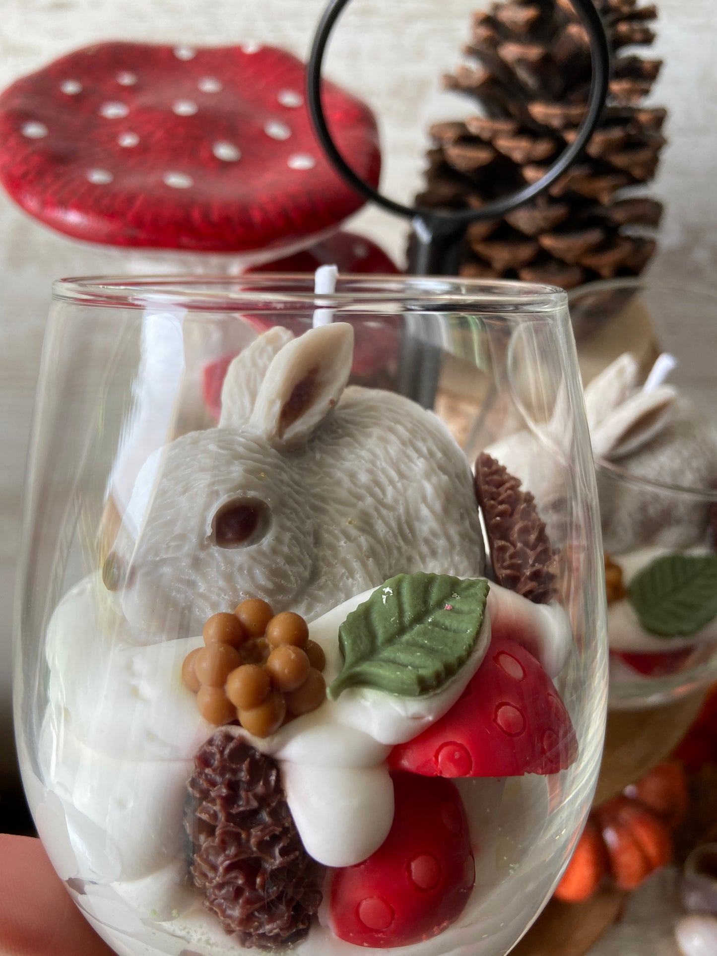 Bougie gourmande Bougie Le lapin de la forêt Bougie parfumée vanille Bougie automne Bougie chantilly Bougie artisanale Bougie végétale Idée cadeau