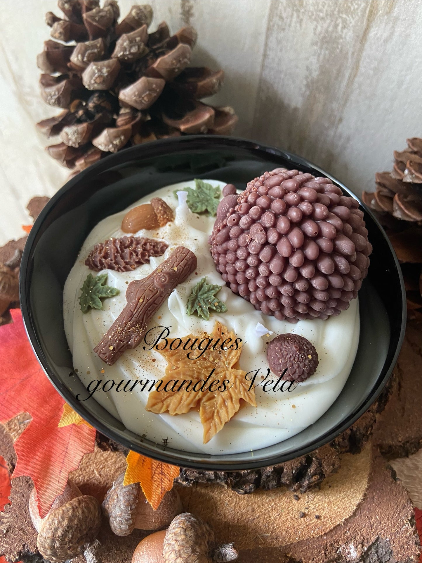 Bougie hérisson Bougie automne Bougie parfum vanille Bougie automne Bougie chantilly Bougie artisanale Bougie végétale Idée cadeau