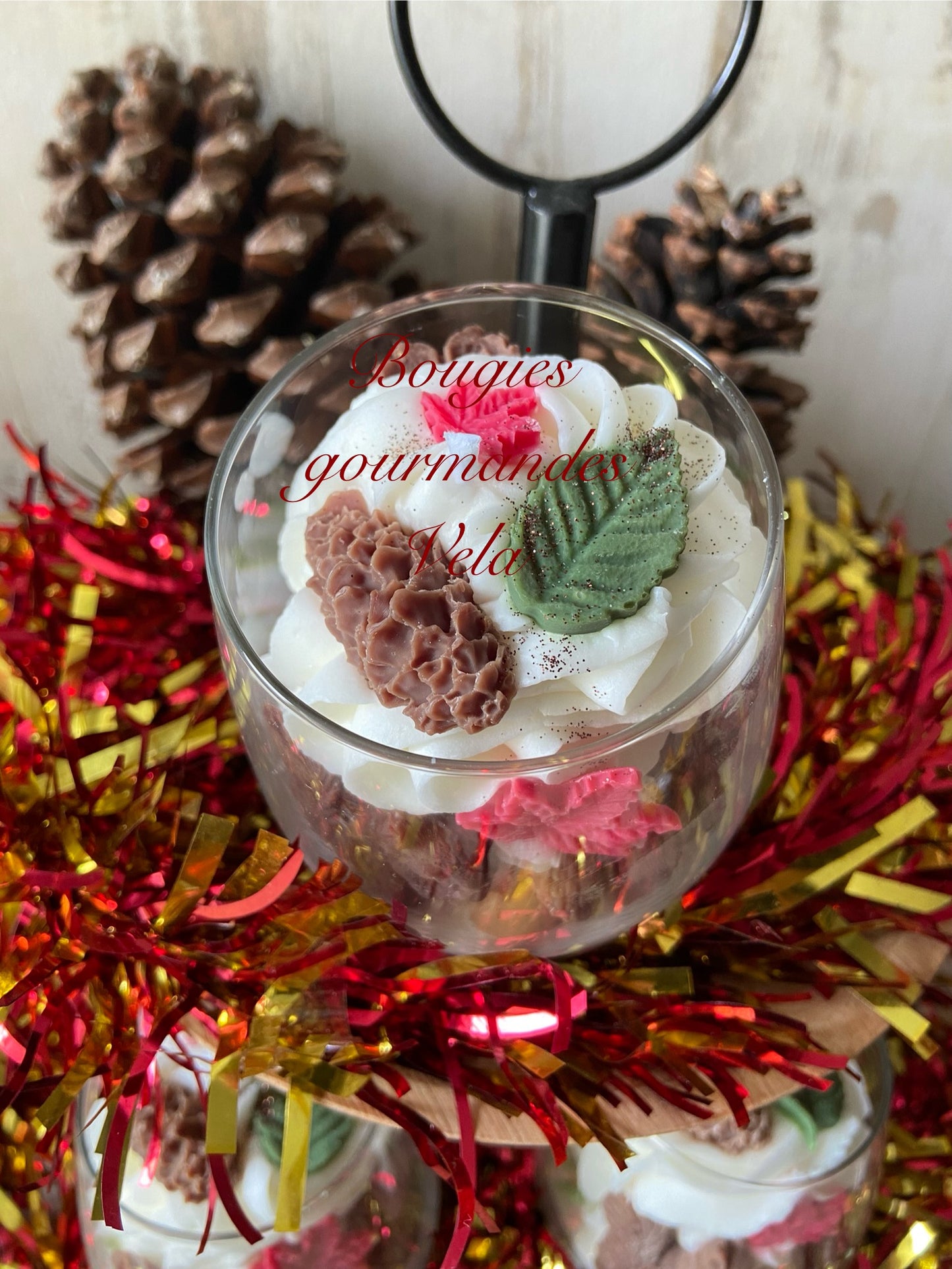 Bougie gourmande écureuil Bougie parfumée fleur de coton Bougie chantilly Bougie artisanale Bougie végétale Idée cadeau noel