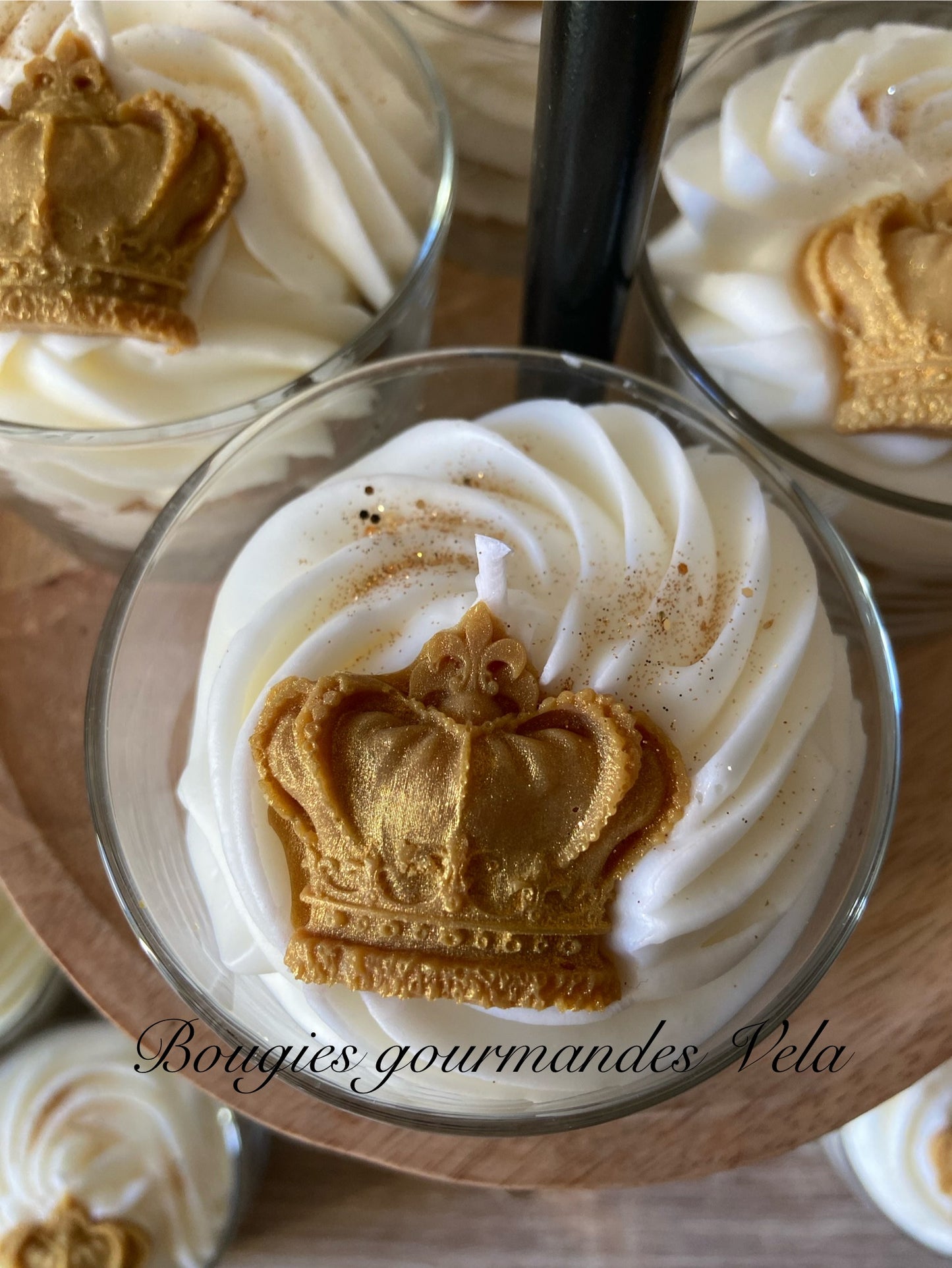 Bougie gourmande galette des rois Bougie parfumée frangipane amande Bougie épiphanie Bougie chantilly Bougie artisanale Bougie végétale Idée cadeau