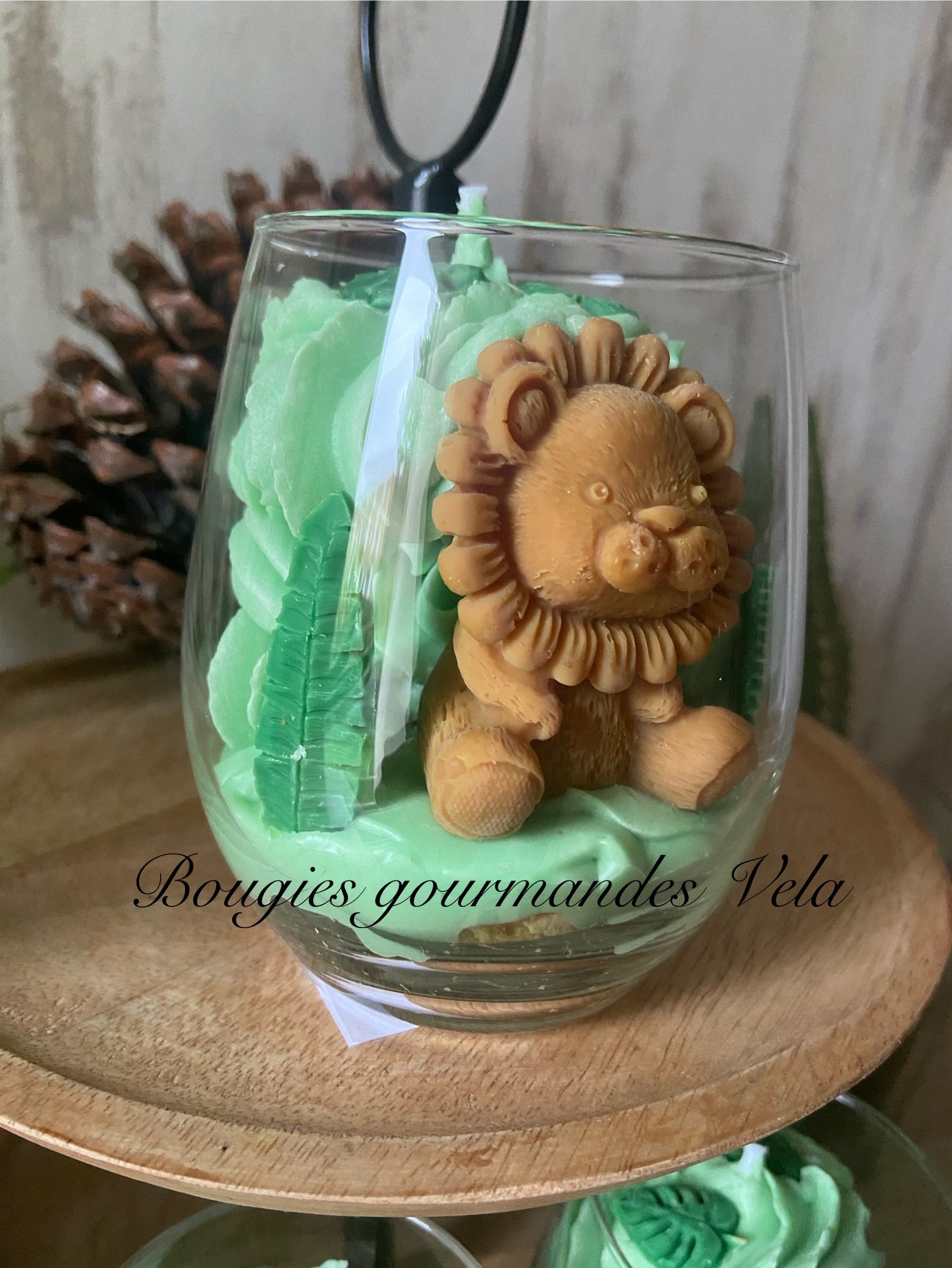 Bougie gourmande Bougie lion Bougie parfumée fleur de coton Bougie chantilly Bougie artisanale Bougie végétale Idée cadeau