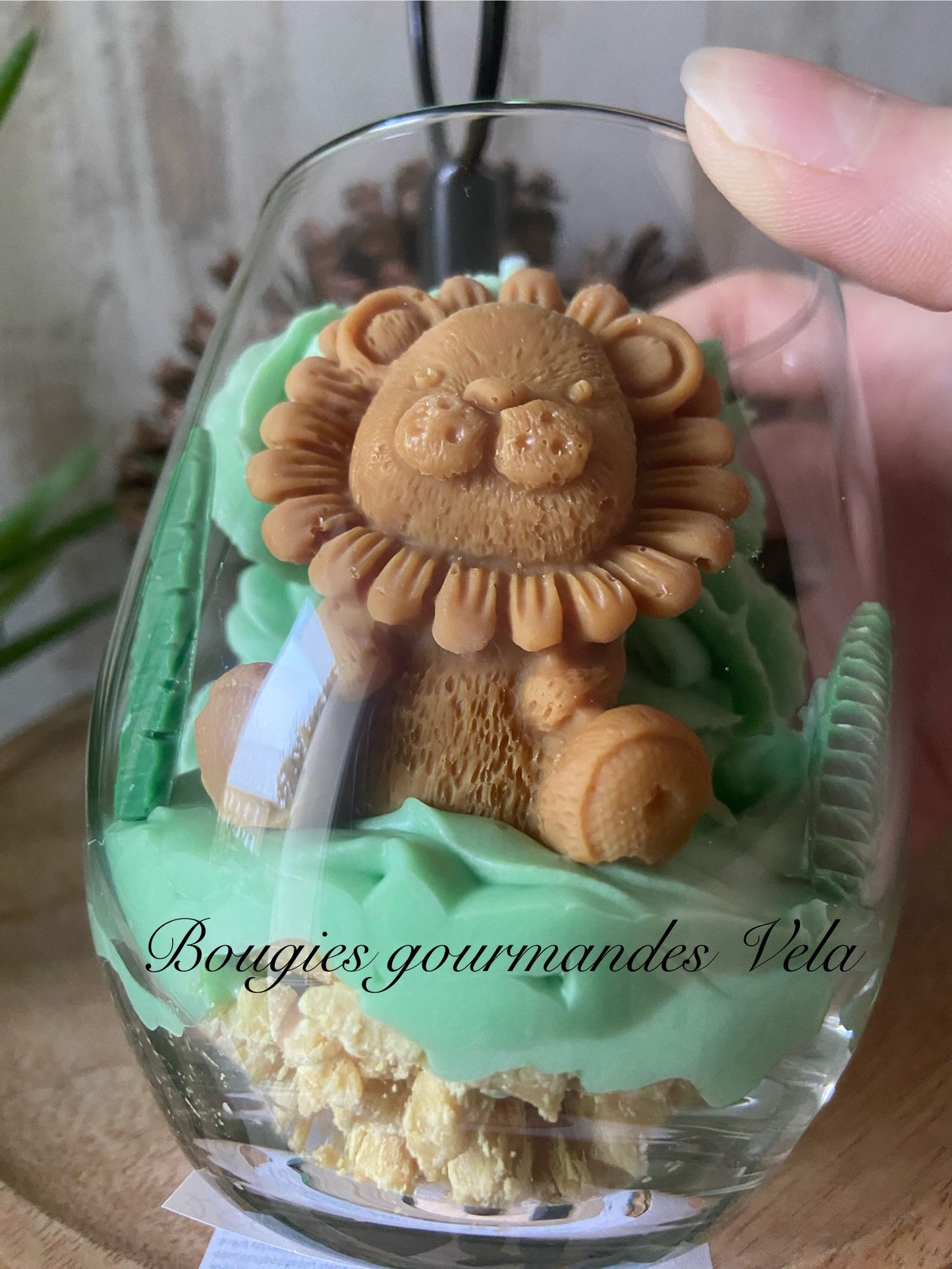 Bougie gourmande Bougie lion Bougie parfumée fleur de coton Bougie chantilly Bougie artisanale Bougie végétale Idée cadeau