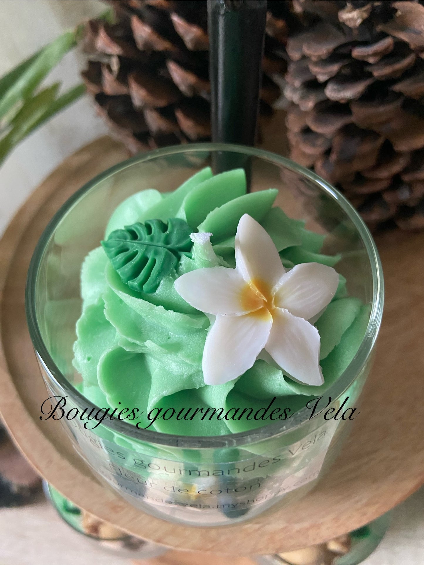 Bougie gourmande Bougie parfumée fleur de coton Bougie chantilly Bougie artisanale Bougie végétale Idée cadeau
