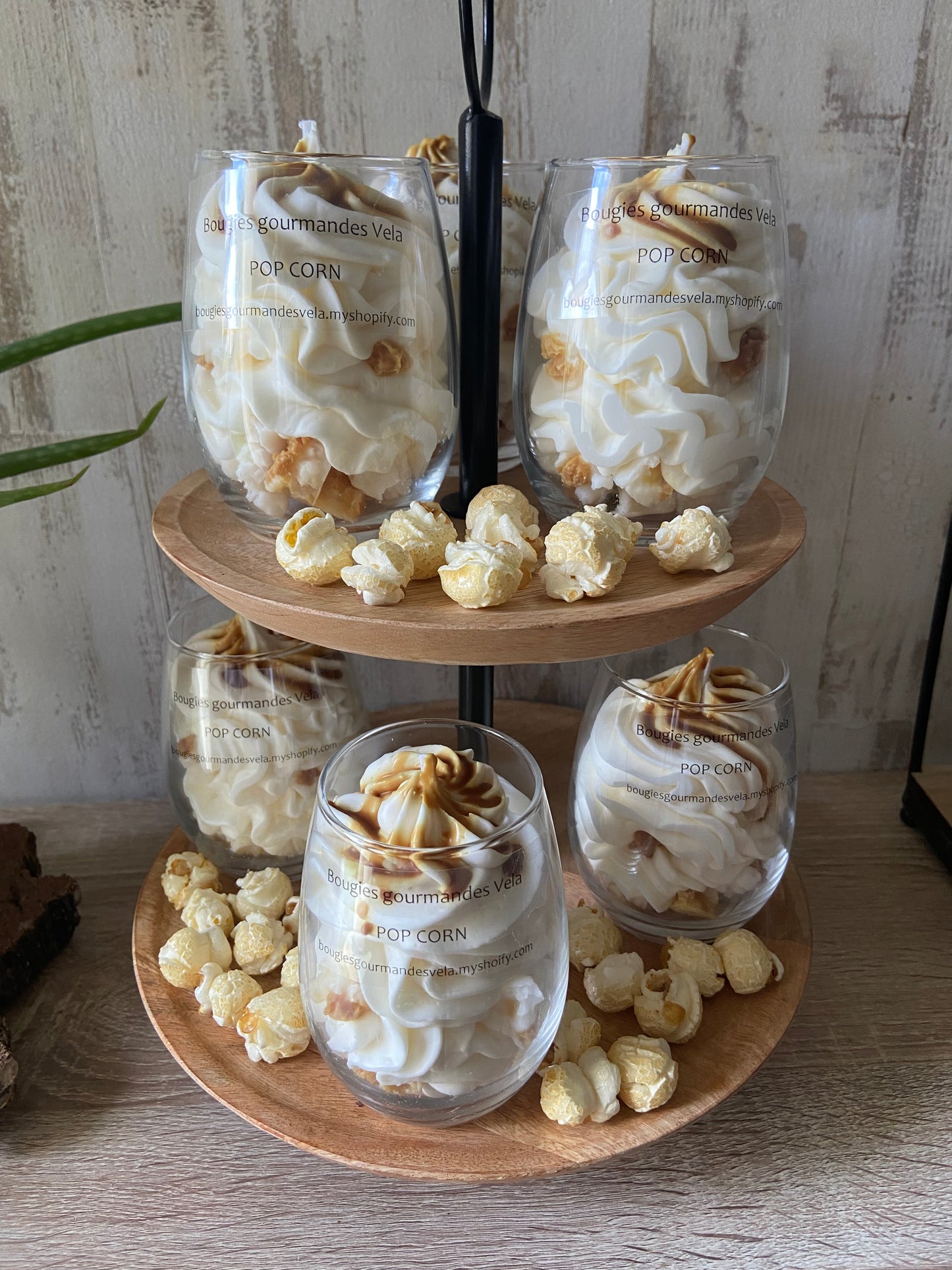 Bougie gourmande pop corn Bougie parfumée pop corn Bougie chantilly Bougie artisanale Bougie végétale Idée cadeau