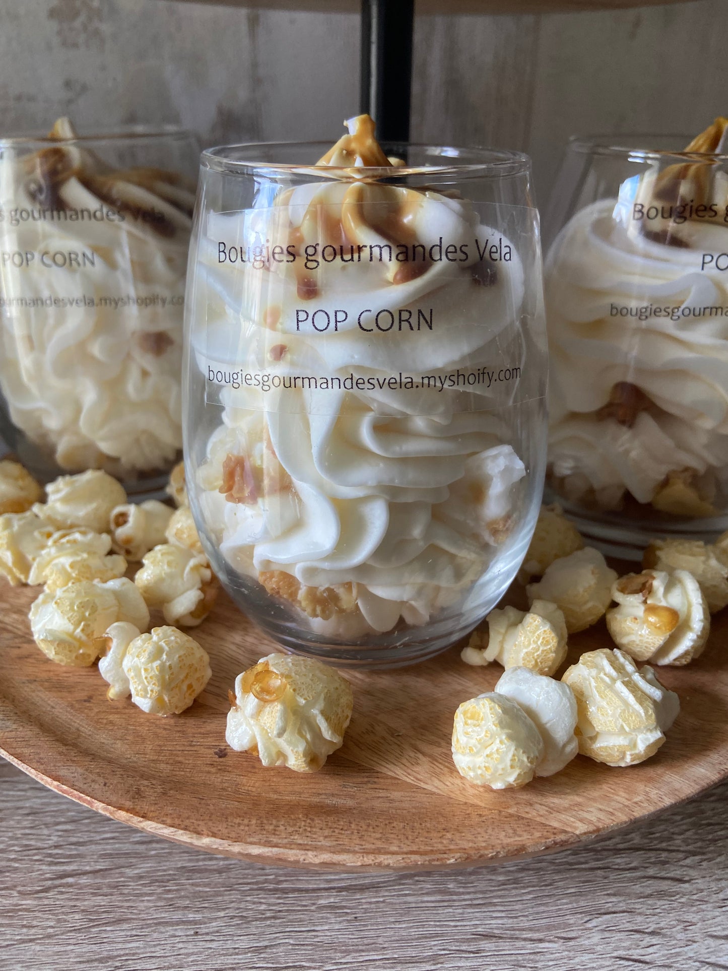 Bougie gourmande pop corn Bougie parfumée pop corn Bougie chantilly Bougie artisanale Bougie végétale Idée cadeau