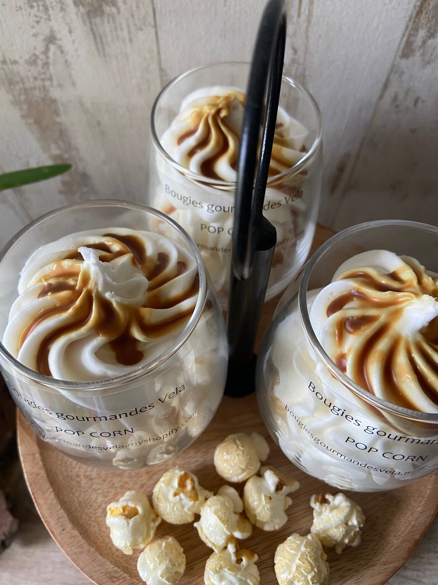 Bougie gourmande pop corn Bougie parfumée pop corn Bougie chantilly Bougie artisanale Bougie végétale Idée cadeau
