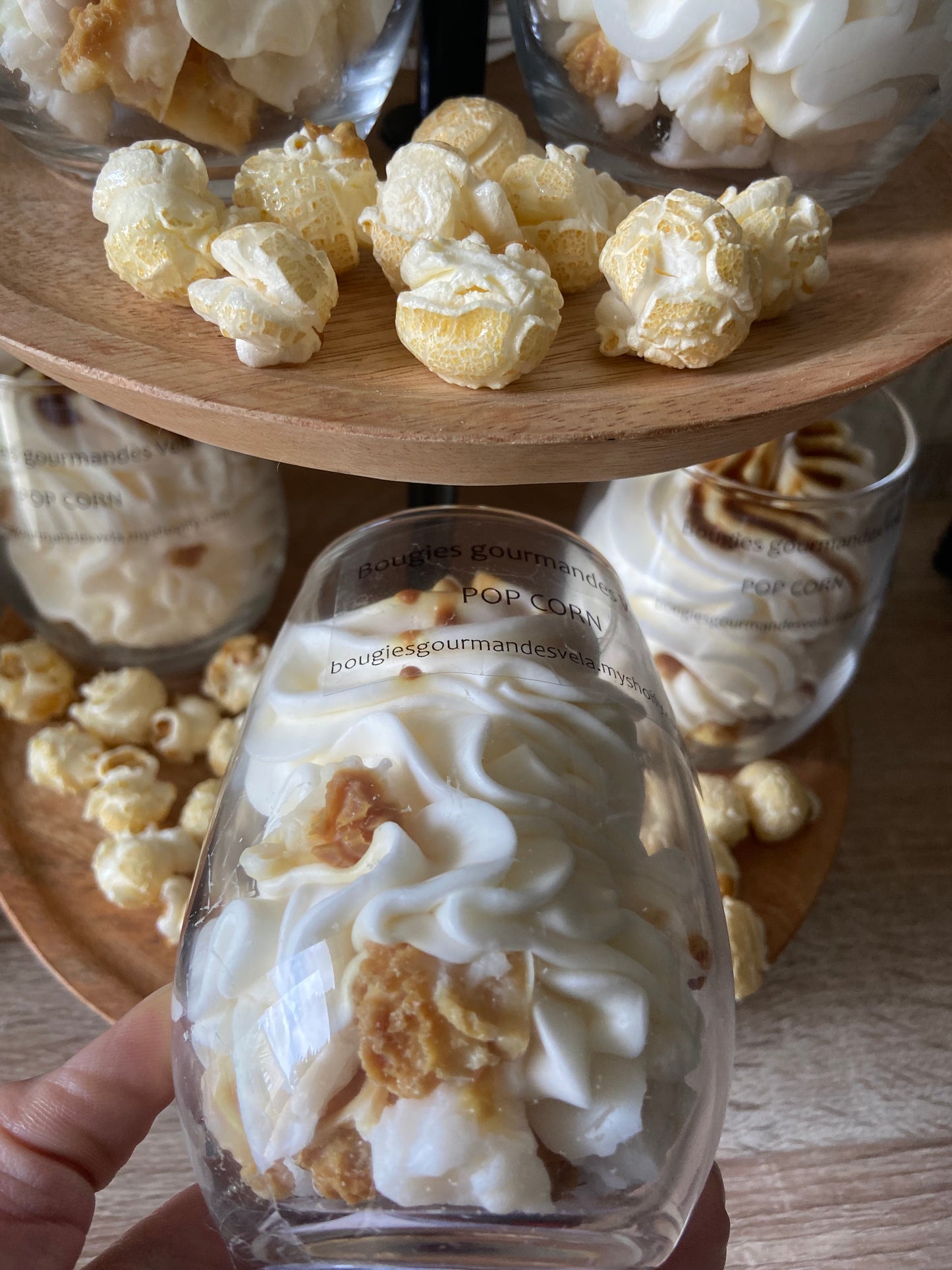 Bougie gourmande pop corn Bougie parfumée pop corn Bougie chantilly Bougie artisanale Bougie végétale Idée cadeau