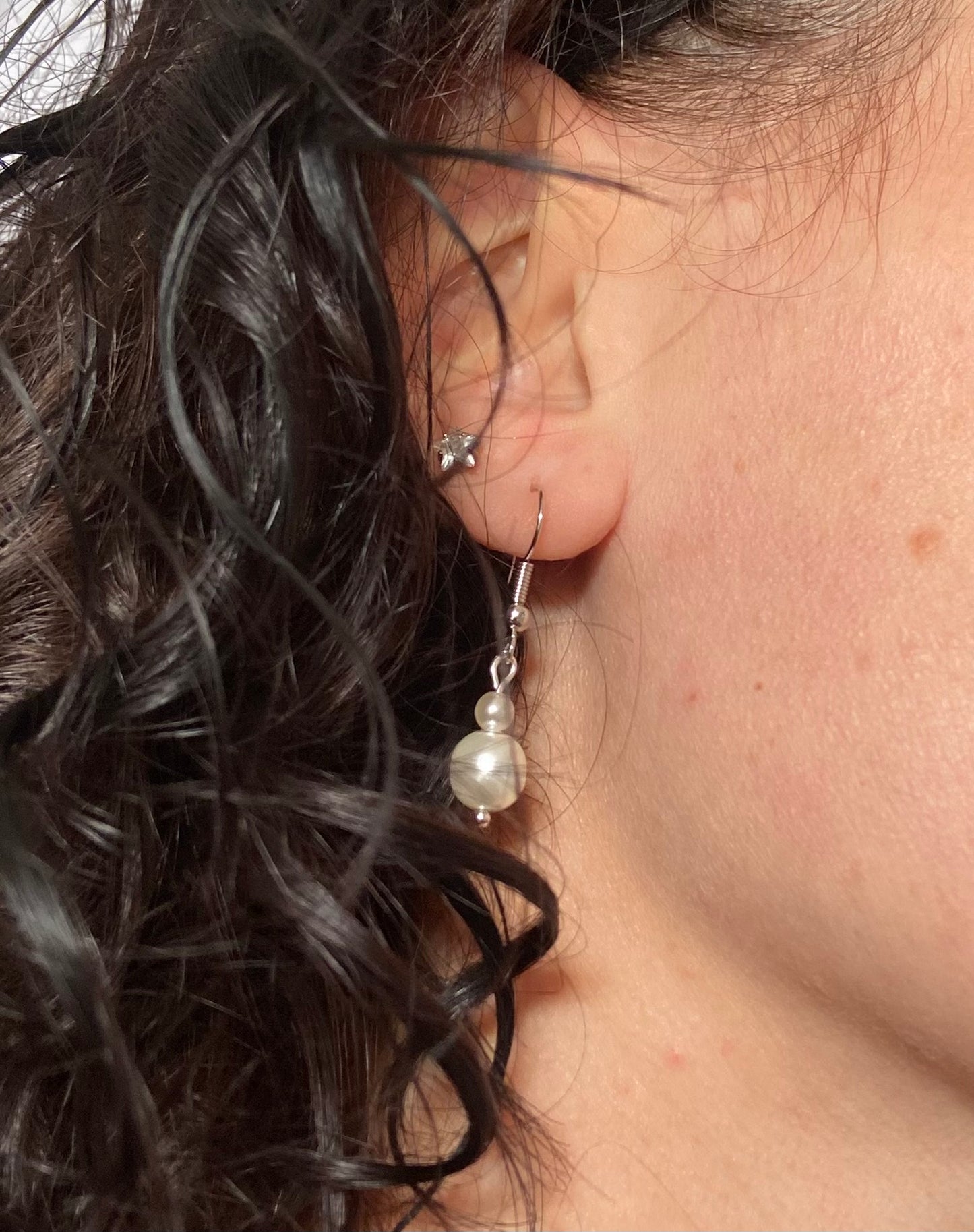 Boucles d’oreilles mariee perles nacrées blanches Bijoux mariage Bijoux mariee
