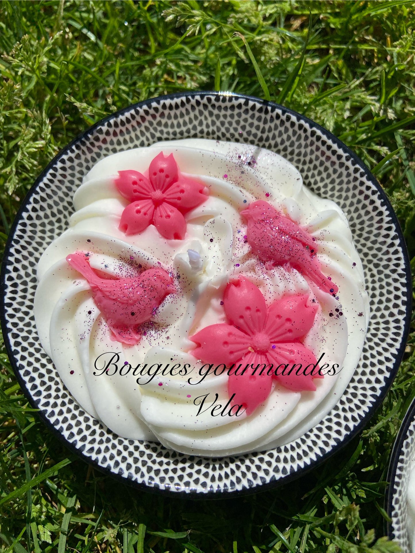 Bougie fleurs Bougie fleurie Bougie parfumée fleur de cerisier Bougie naturelle Bougie végétale Idée cadeau