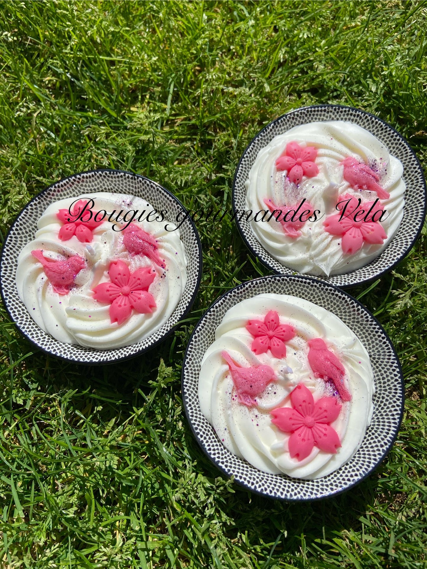 Bougie fleurs Bougie fleurie Bougie parfumée fleur de cerisier Bougie naturelle Bougie végétale Idée cadeau