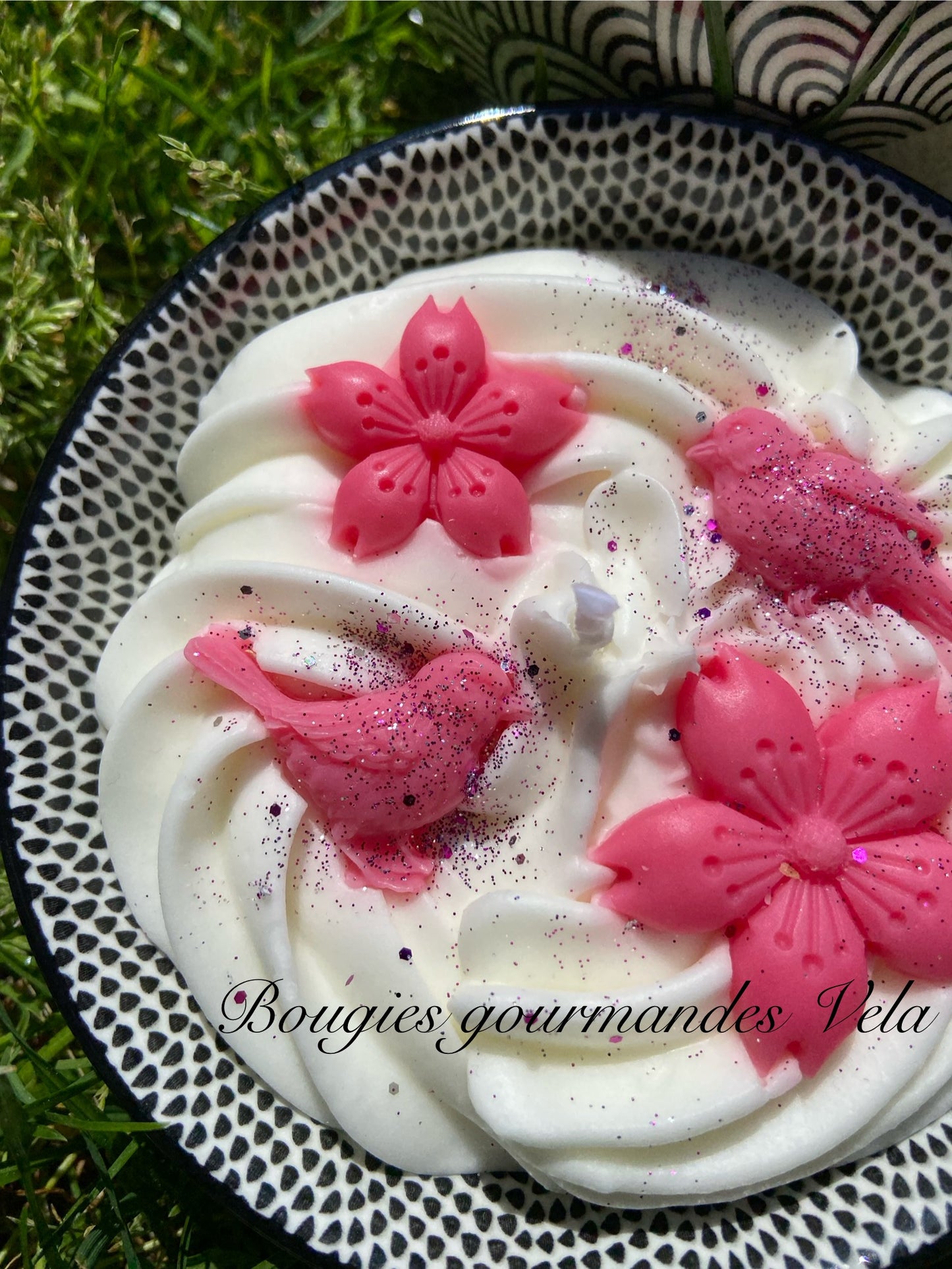 Bougie fleurs Bougie fleurie Bougie parfumée fleur de cerisier Bougie naturelle Bougie végétale Idée cadeau