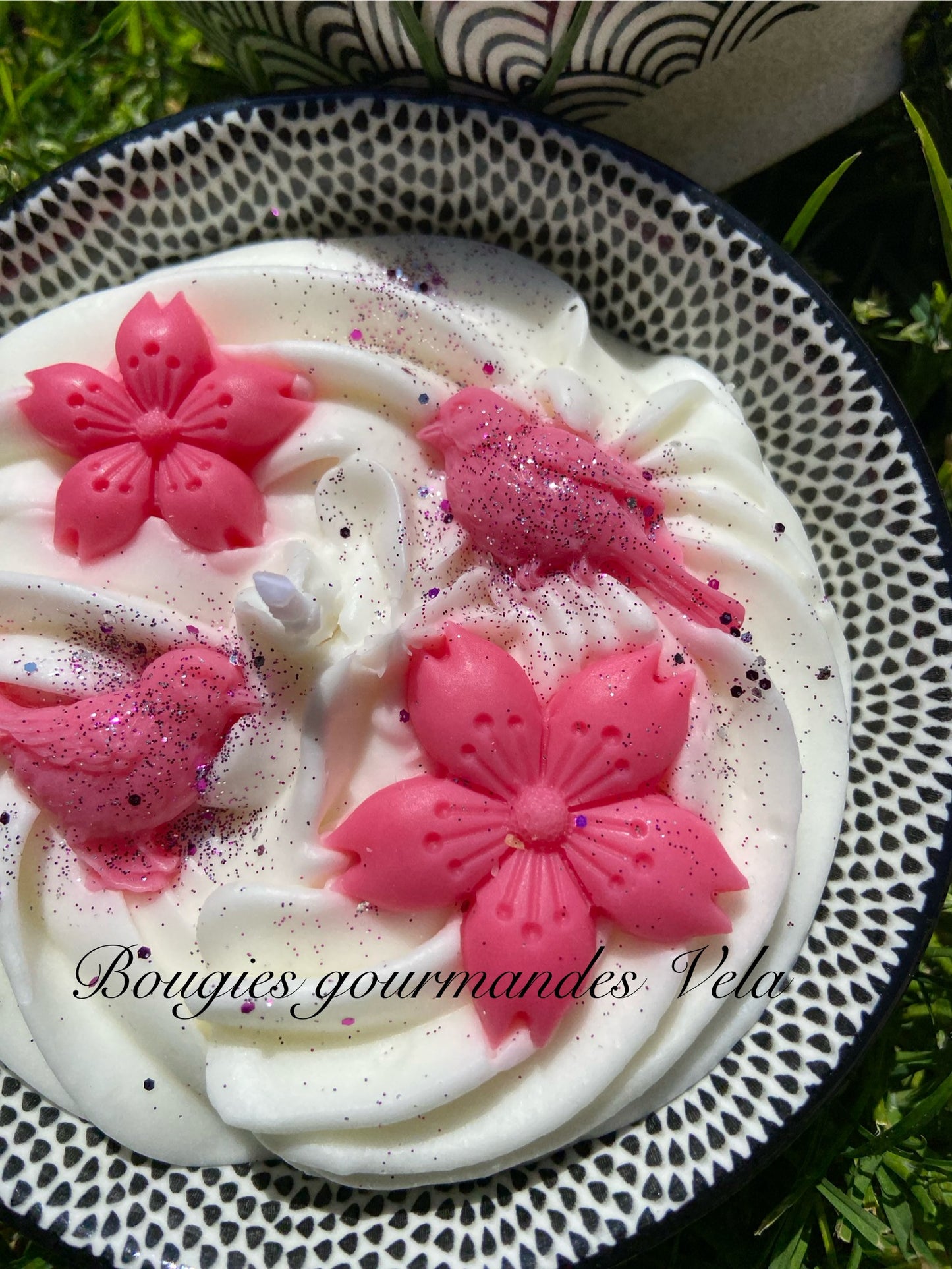 Bougie fleurs Bougie fleurie Bougie parfumée fleur de cerisier Bougie naturelle Bougie végétale Idée cadeau