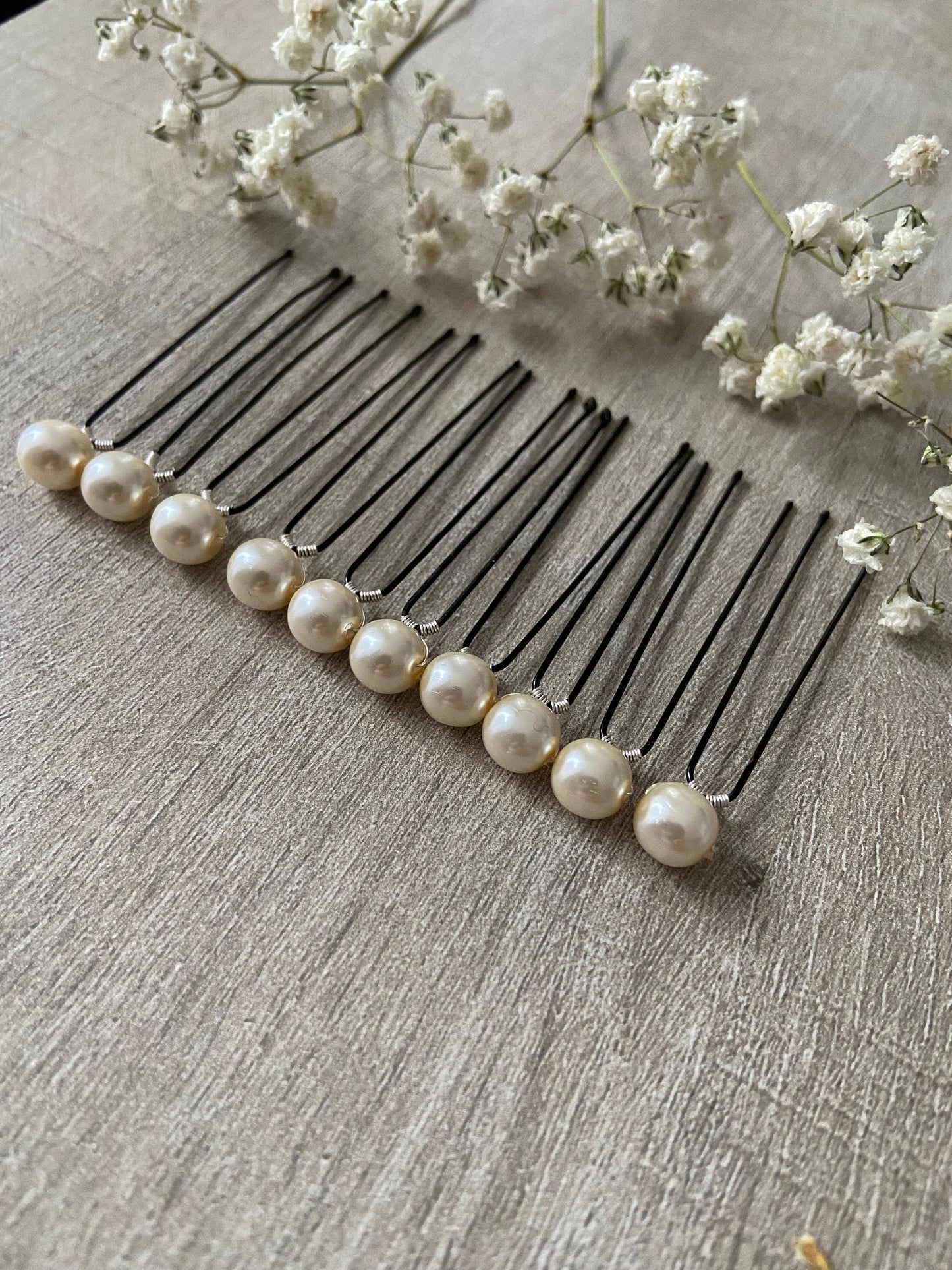 10 epingles chignon mariee perles nacrées ivoires Accessoires coiffure mariage