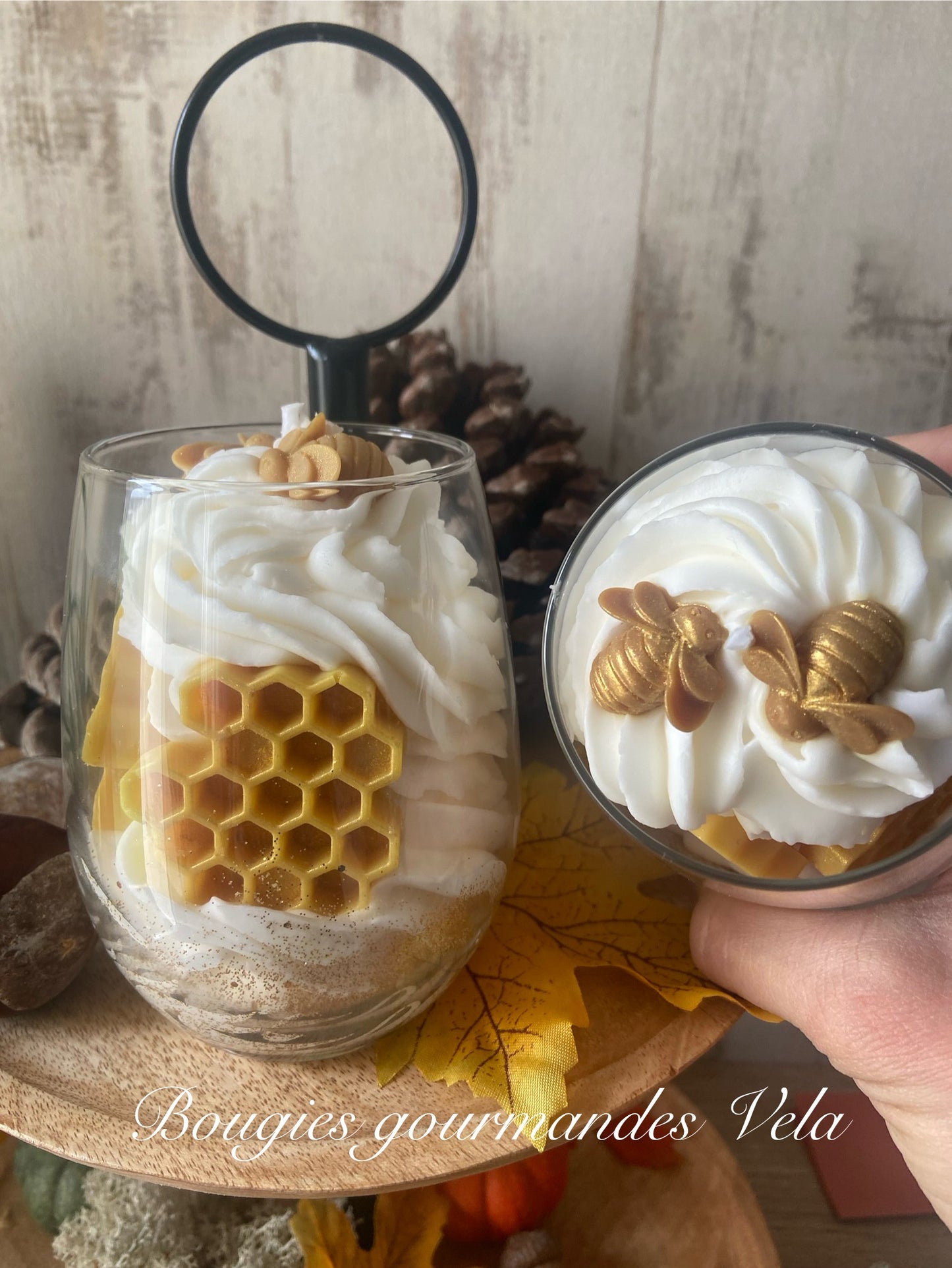 Bougie gourmande miel Bougie parfumée miel Bougie chantilly Bougie artisanale Bougie végétale Idée cadeau noel