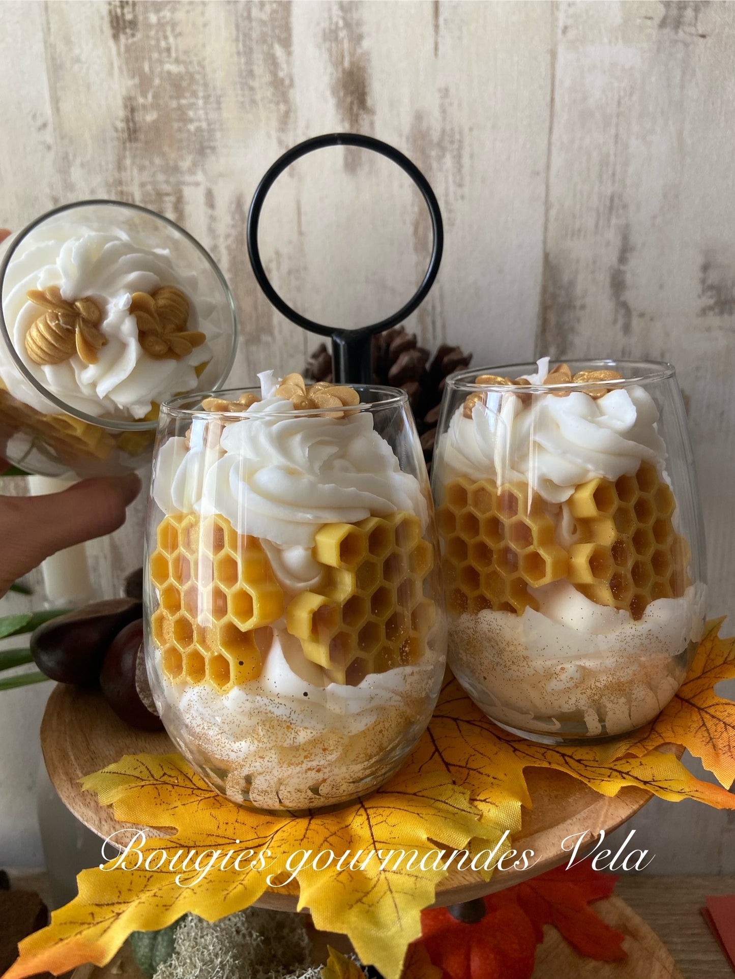 Bougie gourmande miel Bougie parfumée miel Bougie chantilly Bougie artisanale Bougie végétale Idée cadeau noel
