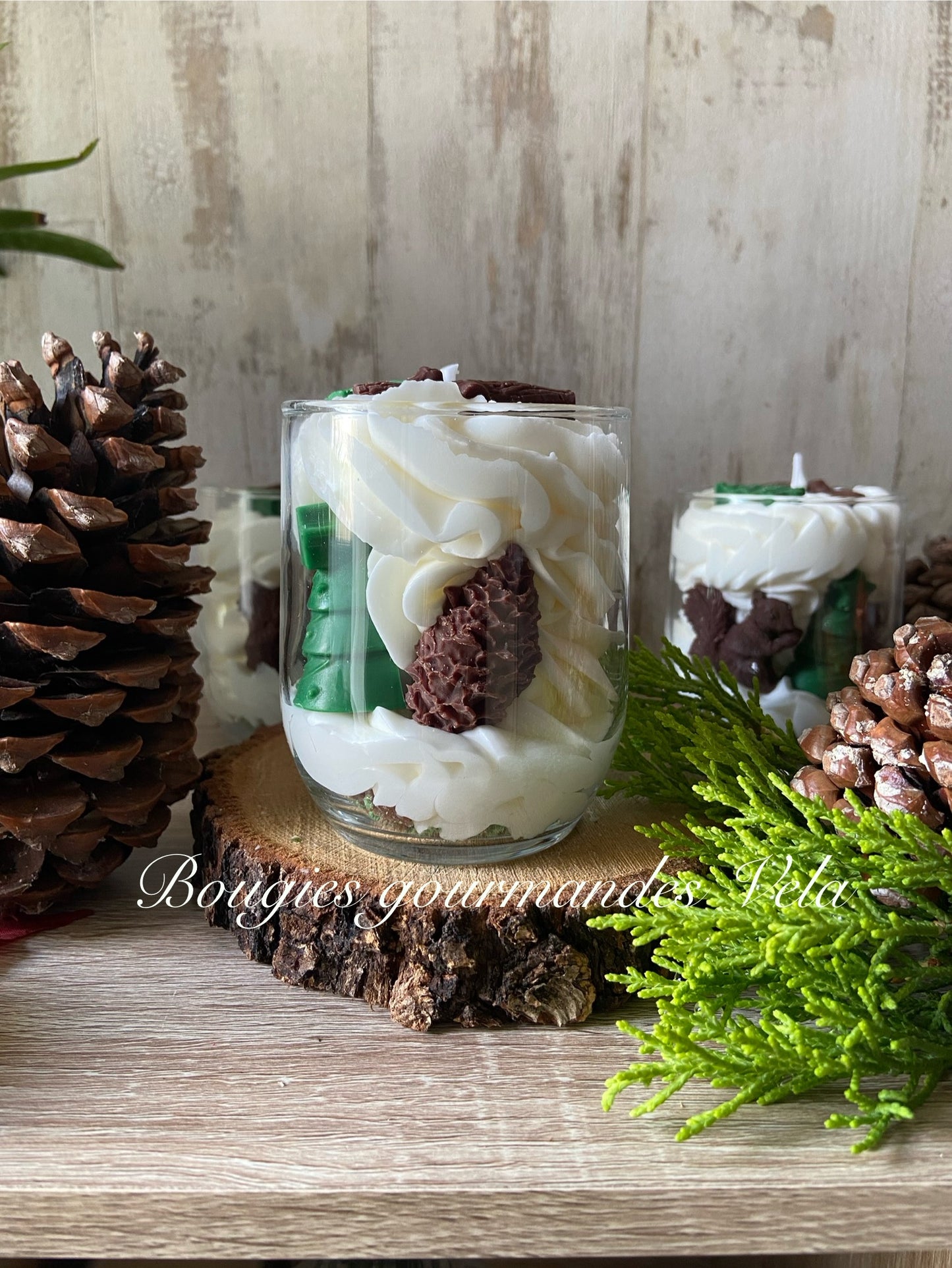 Bougie gourmande sapin ecureuil Bougie parfumée sapin Noel Bougie chantilly Bougie artisanale Bougie végétale Idée cadeau noel
