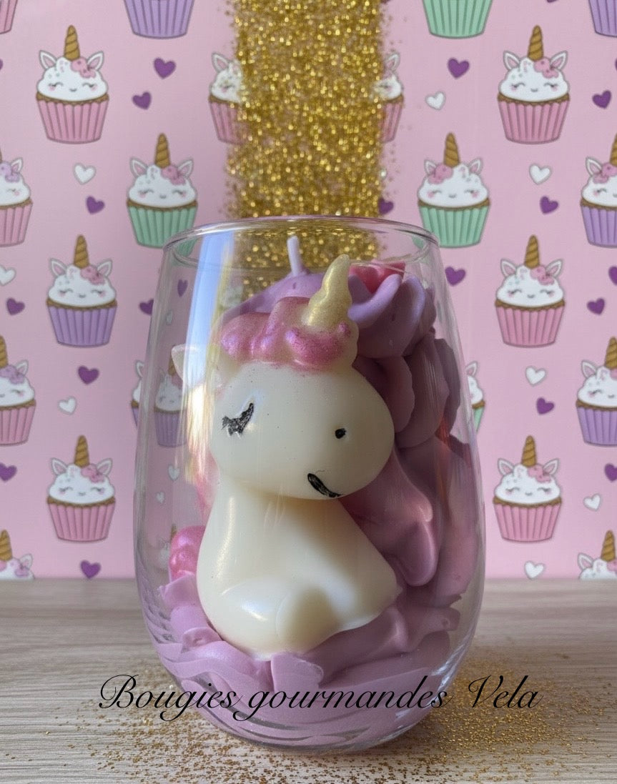 Bougie gourmande Bougie licorne Bougie parfumée Bougie chantilly Bougie artisanale Bougie végétale Idée cadeau