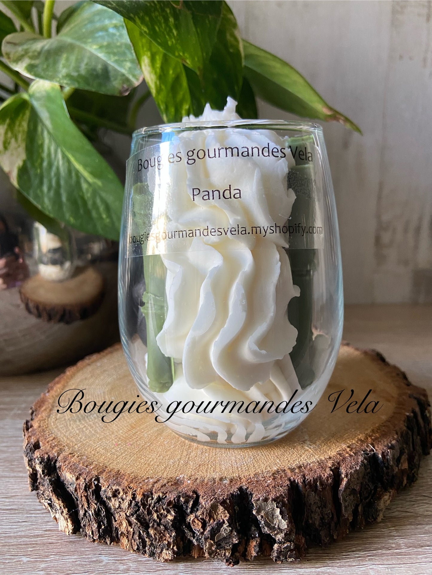 Bougie gourmande panda bambou parfumée Bougie chantilly Bougie artisanale Bougie végétale Idée cadeau