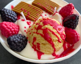 Bougie gourmande Bougie parfumée vanille Bougie glace Bougie chantilly Bougie artisanale Bougie végétale Bougie bowl Idée cadeau