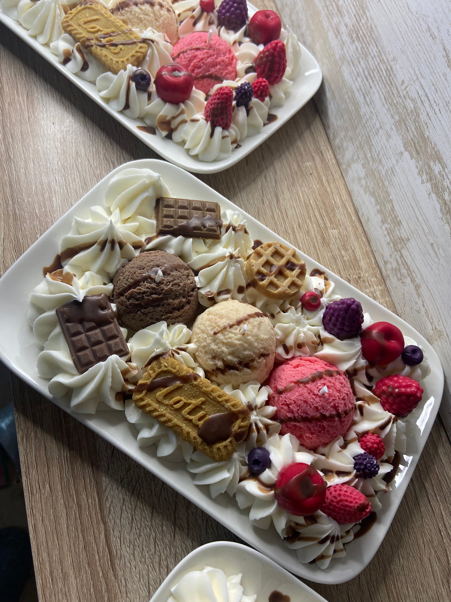 Bougie gourmande Grande bougie cire soja Bougie parfumée vanille fruits rouges chocolat Bougie chantilly dessert glace Bougie artisanale Bougie végétale Idée cadeau