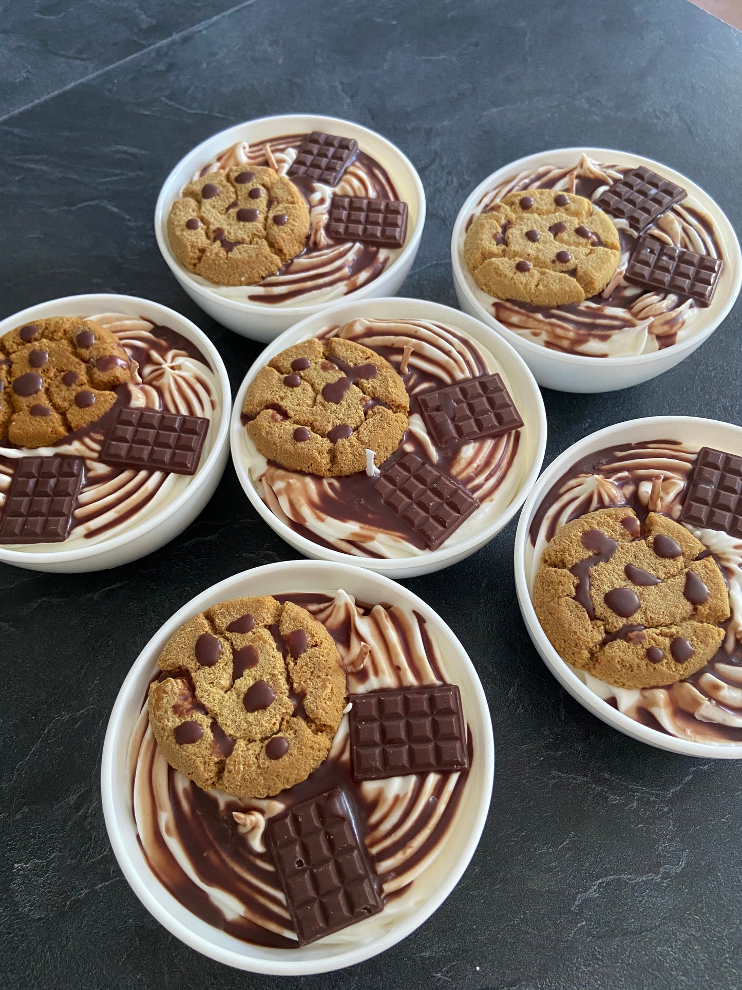 Bougie gourmande Bougie parfumée chocolat cookies Bougie chantilly Bougie végétale Bougie artisanale Bougie végétale Idée cadeau noel