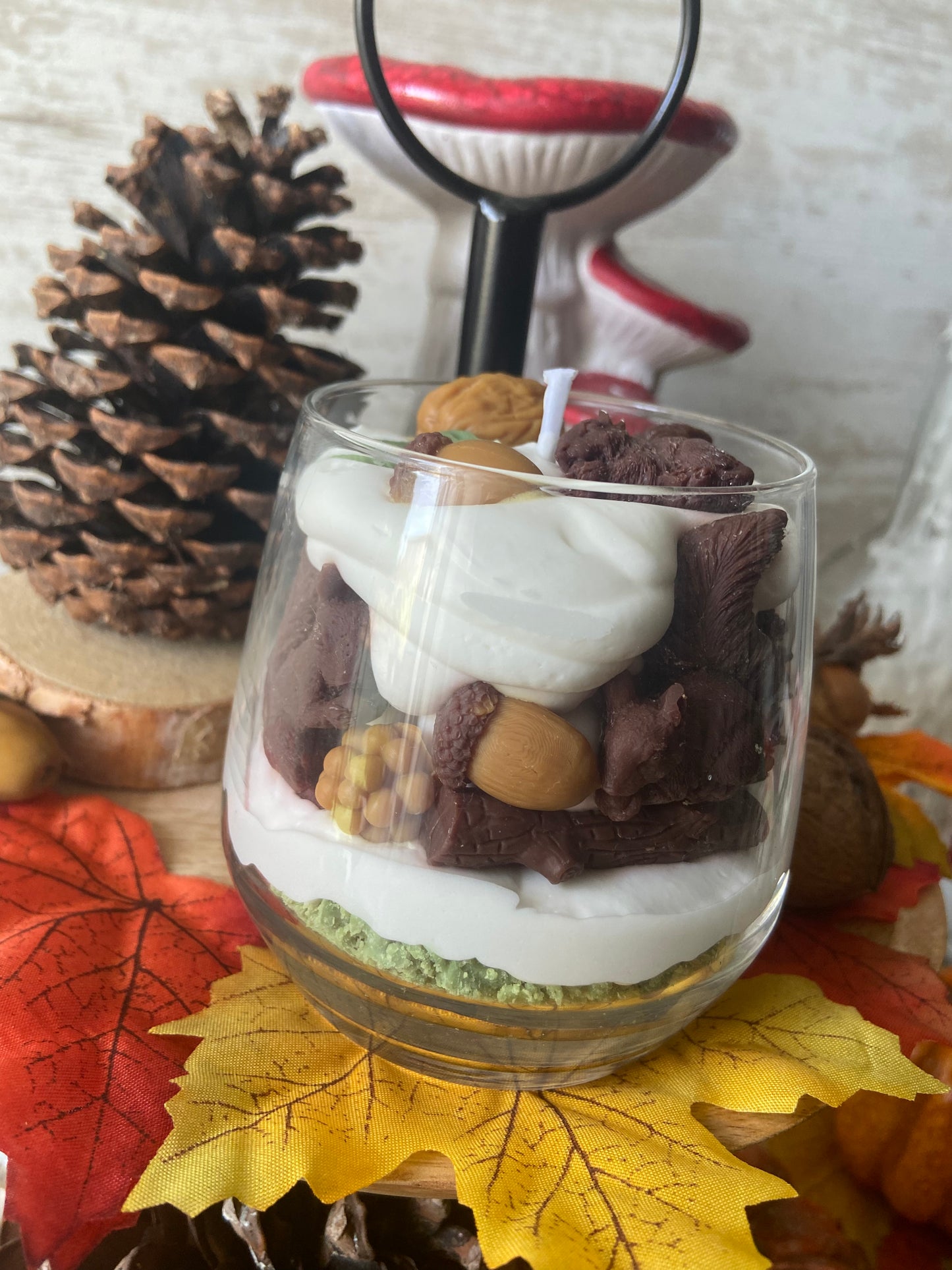 Bougie gourmande Bougie Les écureuils de la forêt Bougie parfumée Bougie automne Bougie chantilly Bougie artisanale Bougie végétale Idée cadeau noel