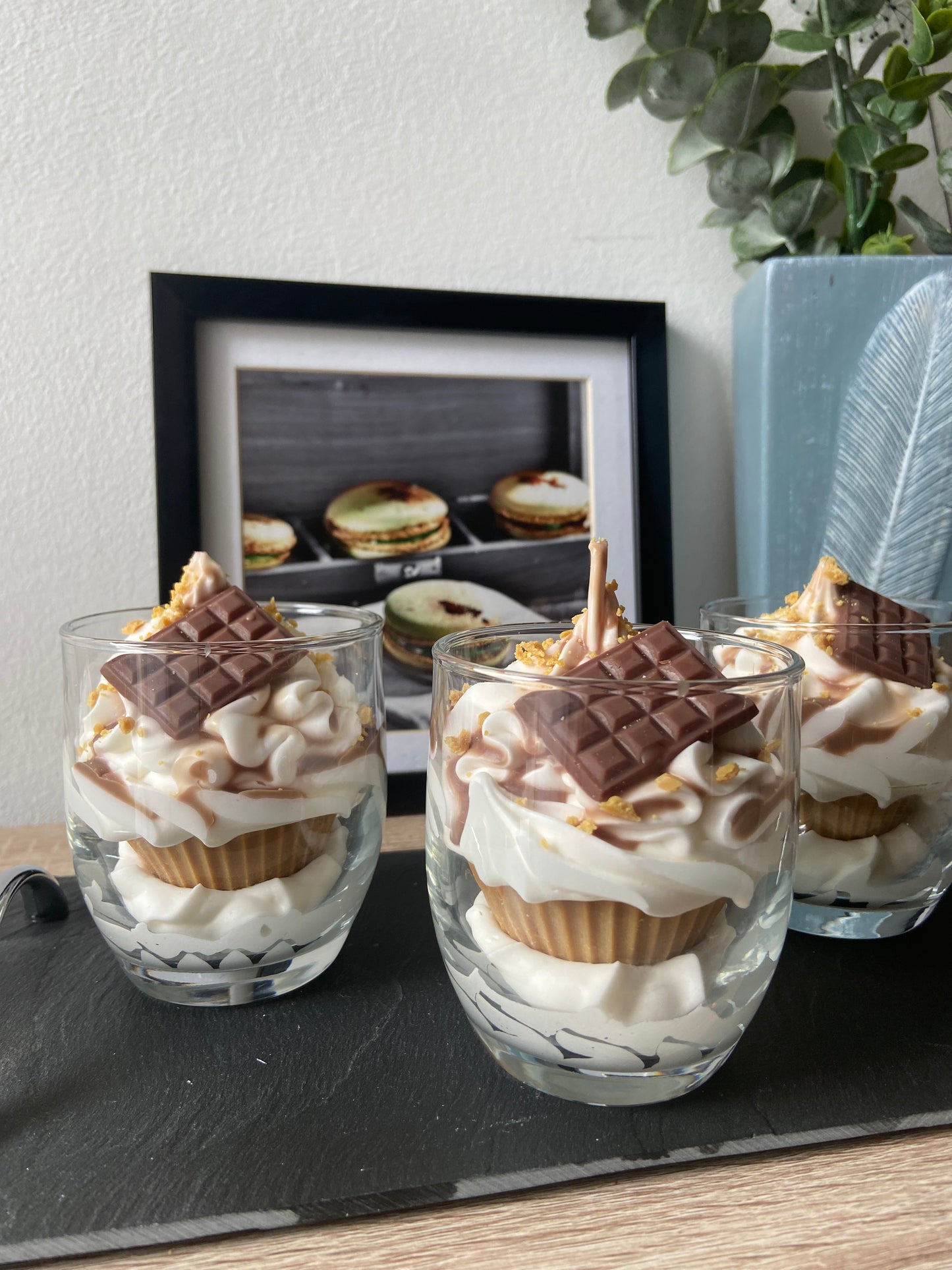 Bougie gourmande Bougie parfumée chocolat praliné Bougie cup cake Bougie chantilly Bougie artisanale Bougie végétale Idée cadeau