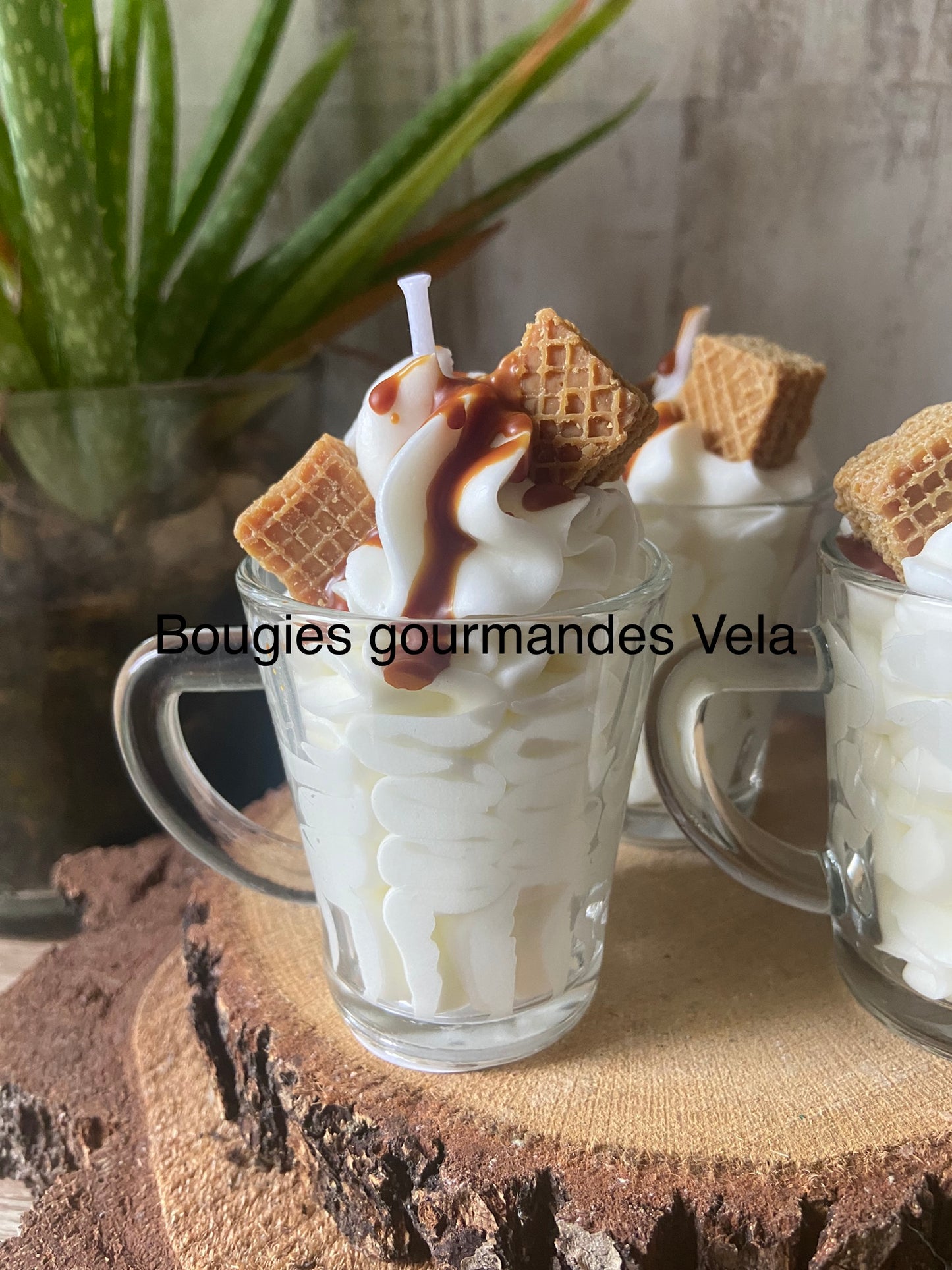 Mini Bougie gourmande Bougie parfumée caramel beurre salé Bougie chantilly Bougie artisanale Bougie végétale Idée cadeau