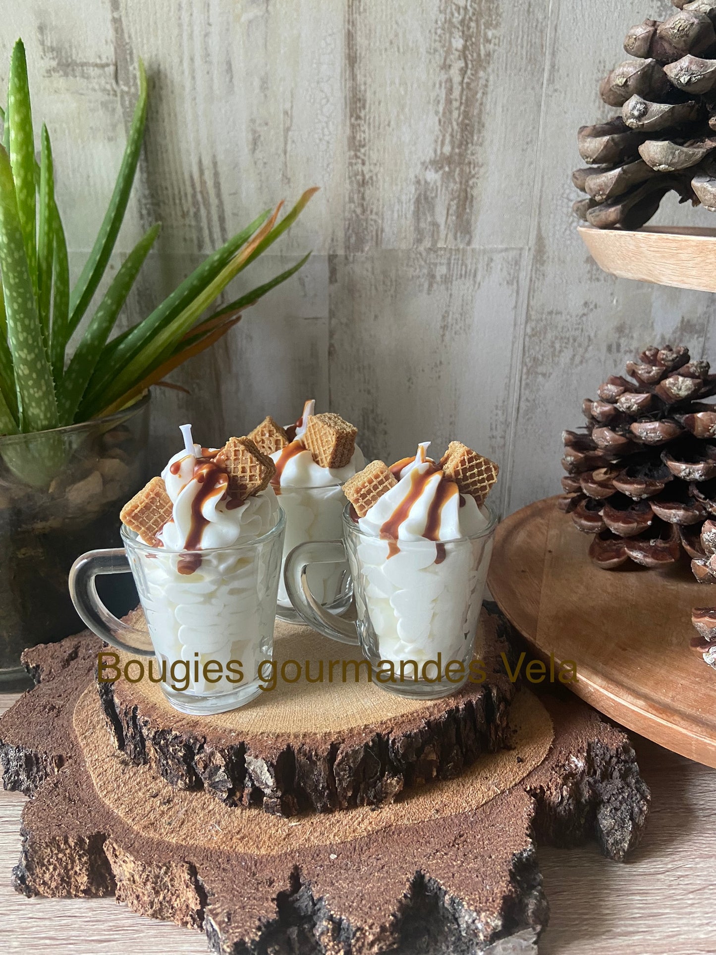 Mini Bougie gourmande Bougie parfumée caramel beurre salé Bougie chantilly Bougie artisanale Bougie végétale Idée cadeau