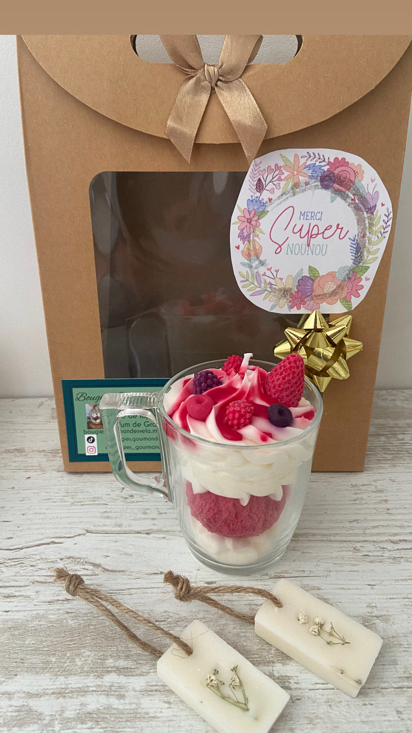 Cadeau nounou Cadeau fin d’année Idee cadeau nounou coffret bougie gourmande bougie artisanale bougie parfumée