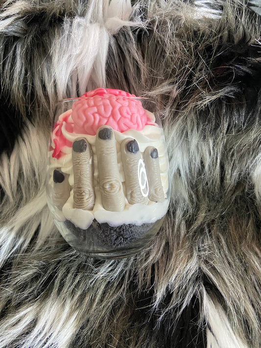 Bougie La danse des zombies Bougie gourmande Bougie Halloween cerveau doigts Bougie parfumée Bougie chantilly Bougie artisanale Bougie végétale Idée cadeau