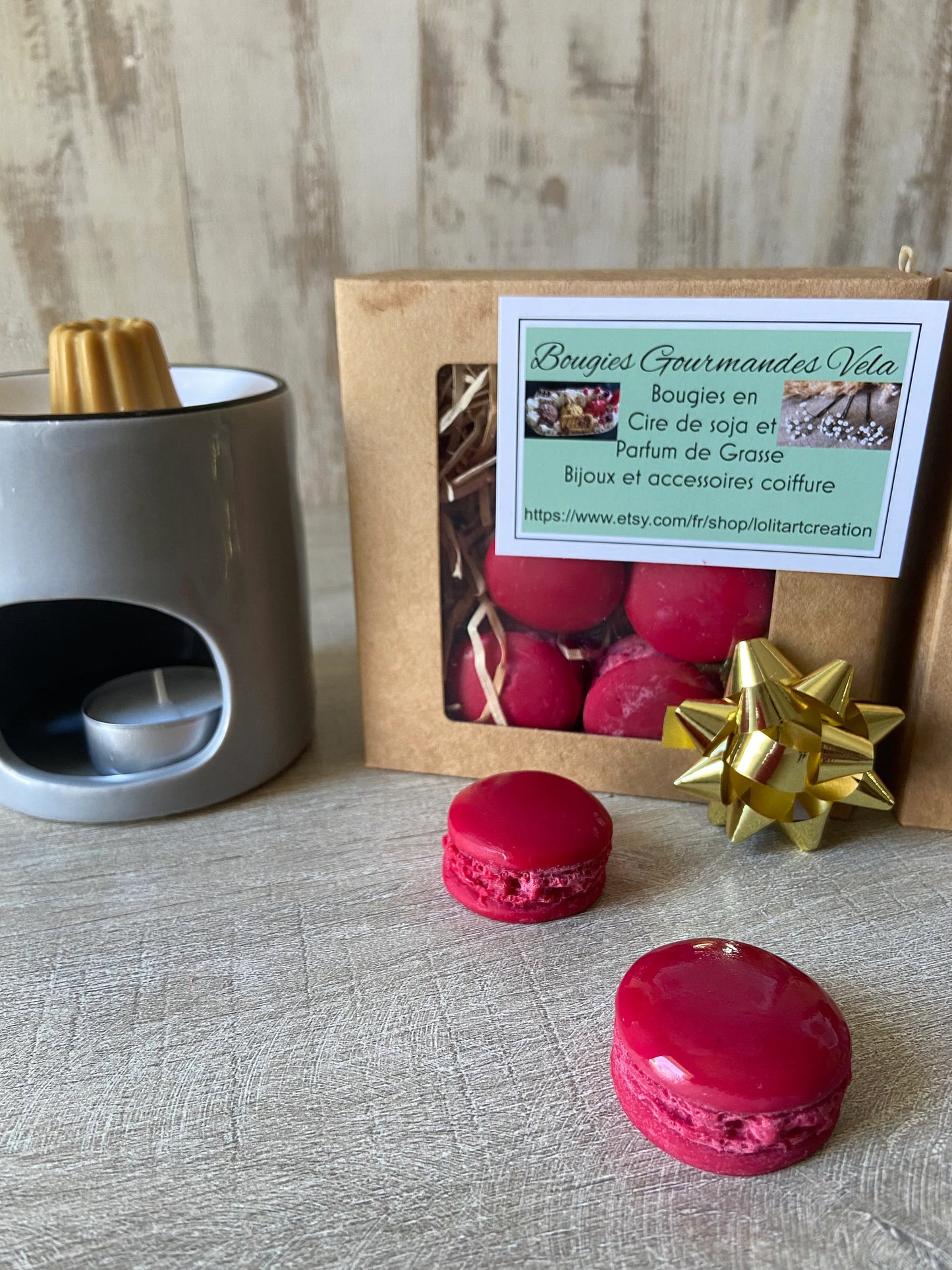 Coffret 9 fondants parfumés Coffret fondants macarons Coffret cadeau fondants en cire de soja et parfum de Grasse Idée cadeau