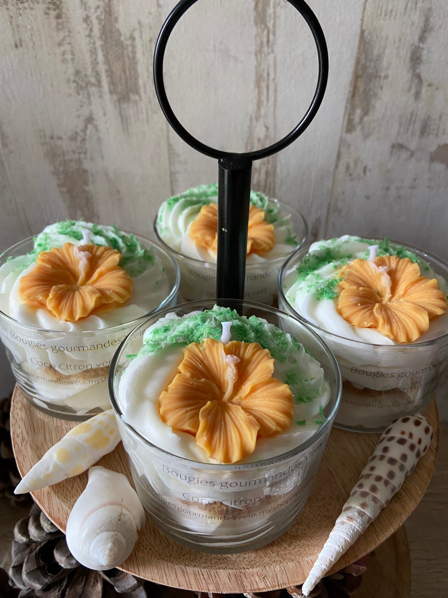 Bougie gourmande Bougie parfumée coco citron vert fleur tropicale Bougie chantilly Bougie artisanale Bougie végétale Idée cadeau