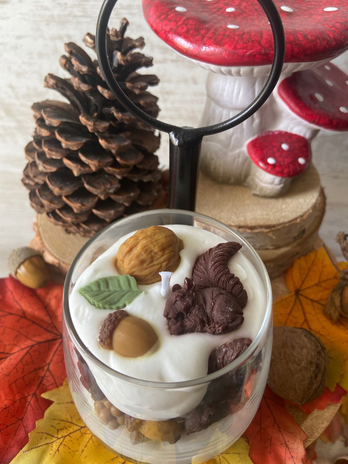 Bougie gourmande Bougie Les écureuils de la forêt Bougie parfumée Bougie automne Bougie chantilly Bougie artisanale Bougie végétale Idée cadeau noel