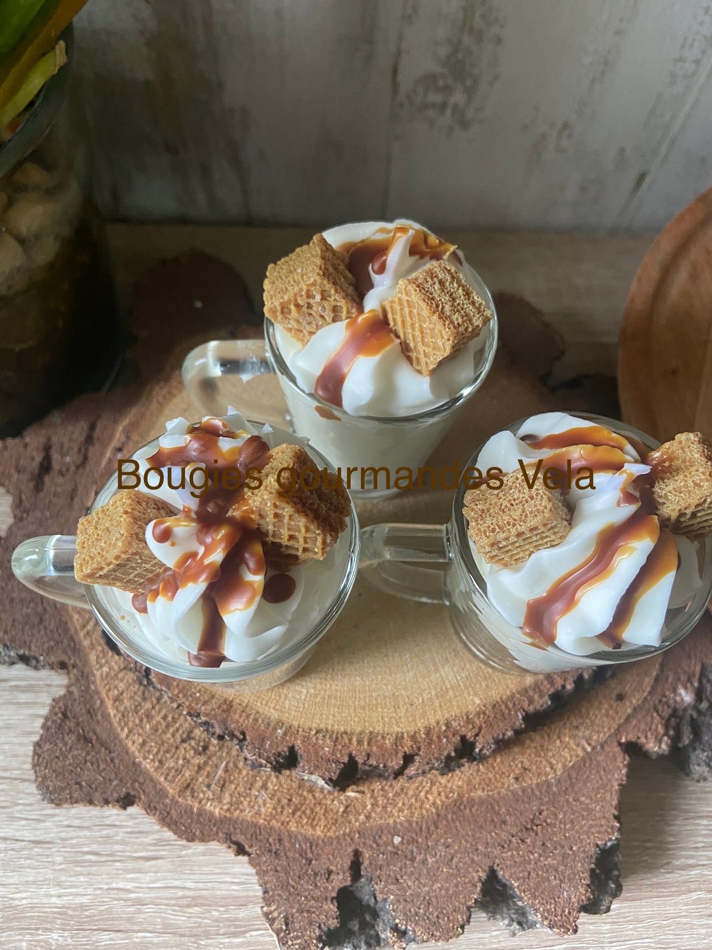 Mini Bougie gourmande Bougie parfumée caramel beurre salé Bougie chantilly Bougie artisanale Bougie végétale Idée cadeau