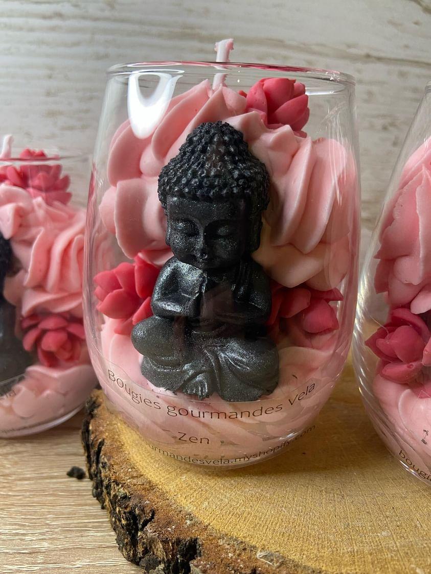 Bougie gourmande Bougie ZEN Bougie bouddha lotus Bougie parfumée nag champa Bougie chantilly Bougie artisanale Bougie végétale Idée cadeau