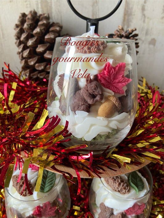 Bougie gourmande écureuil Bougie parfumée fleur de coton Bougie chantilly Bougie artisanale Bougie végétale Idée cadeau noel