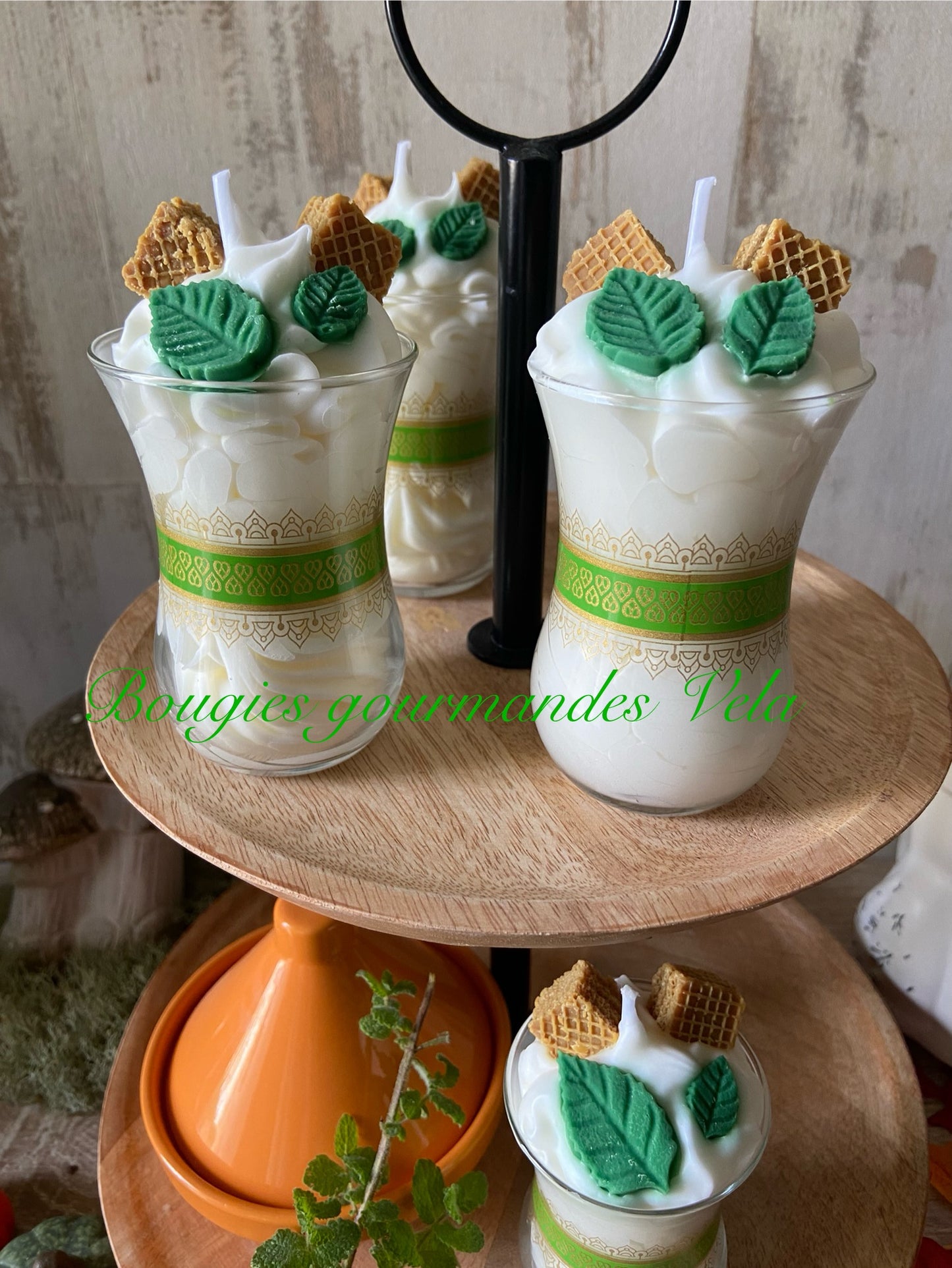 Bougie gourmande Thé Marrakech Bougie parfumée Bougie chantilly Bougie artisanale Bougie végétale Idée cadeau noel