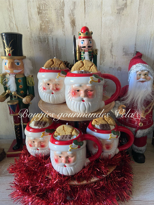 Bougie gourmande père noel cookie chocolat Bougie parfumée cookies chocolat Tasse Bougie chantilly Bougie végétale Bougie artisanale Bougie tasse cookie chocolat Idée cadeau Noël