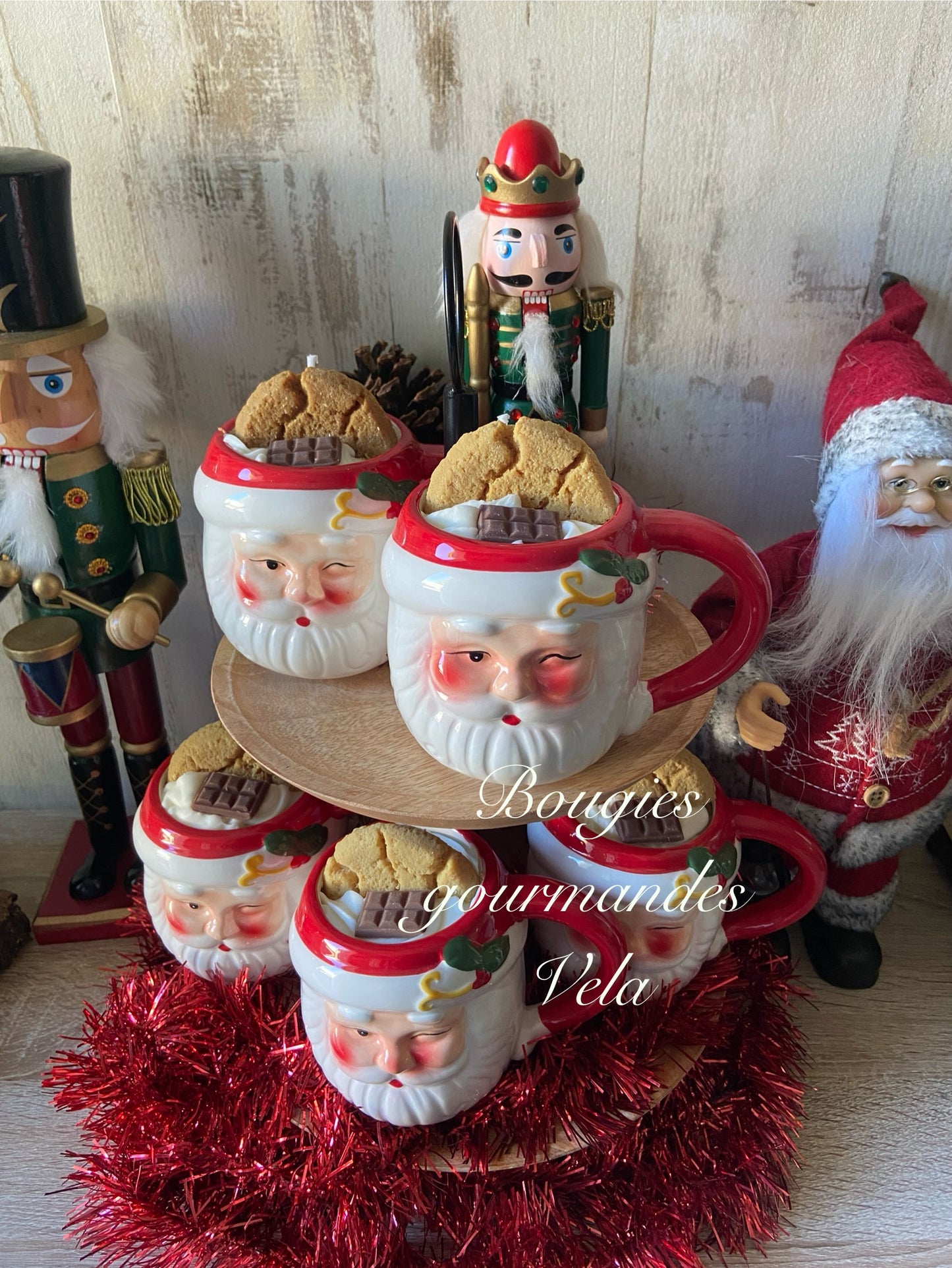 Bougie gourmande père noel cookie chocolat Bougie parfumée cookies chocolat Tasse Bougie chantilly Bougie végétale Bougie artisanale Bougie tasse cookie chocolat Idée cadeau Noël