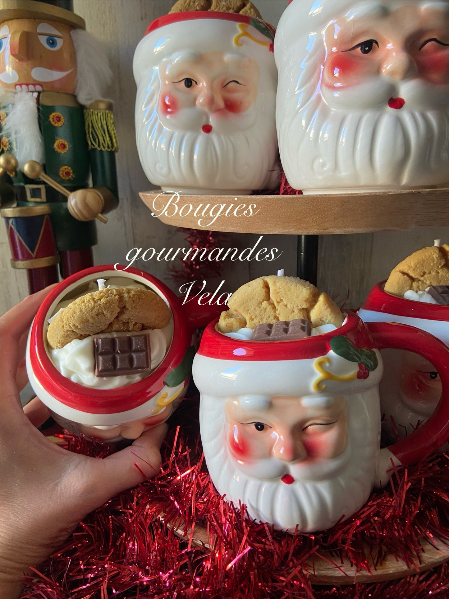 Bougie gourmande père noel cookie chocolat Bougie parfumée cookies chocolat Tasse Bougie chantilly Bougie végétale Bougie artisanale Bougie tasse cookie chocolat Idée cadeau Noël