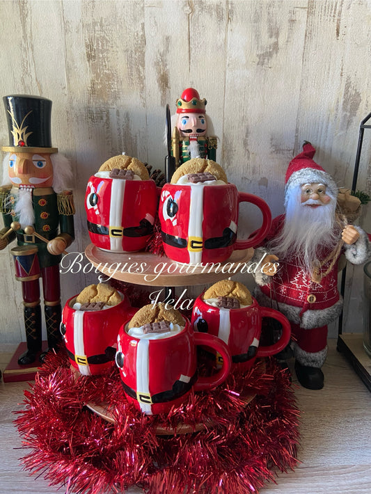 Bougie gourmande père noel cookie chocolat Bougie parfumée cookies chocolat Tasse Bougie chantilly Bougie végétale Bougie artisanale Bougie tasse cookie chocolat Idée cadeau Noël