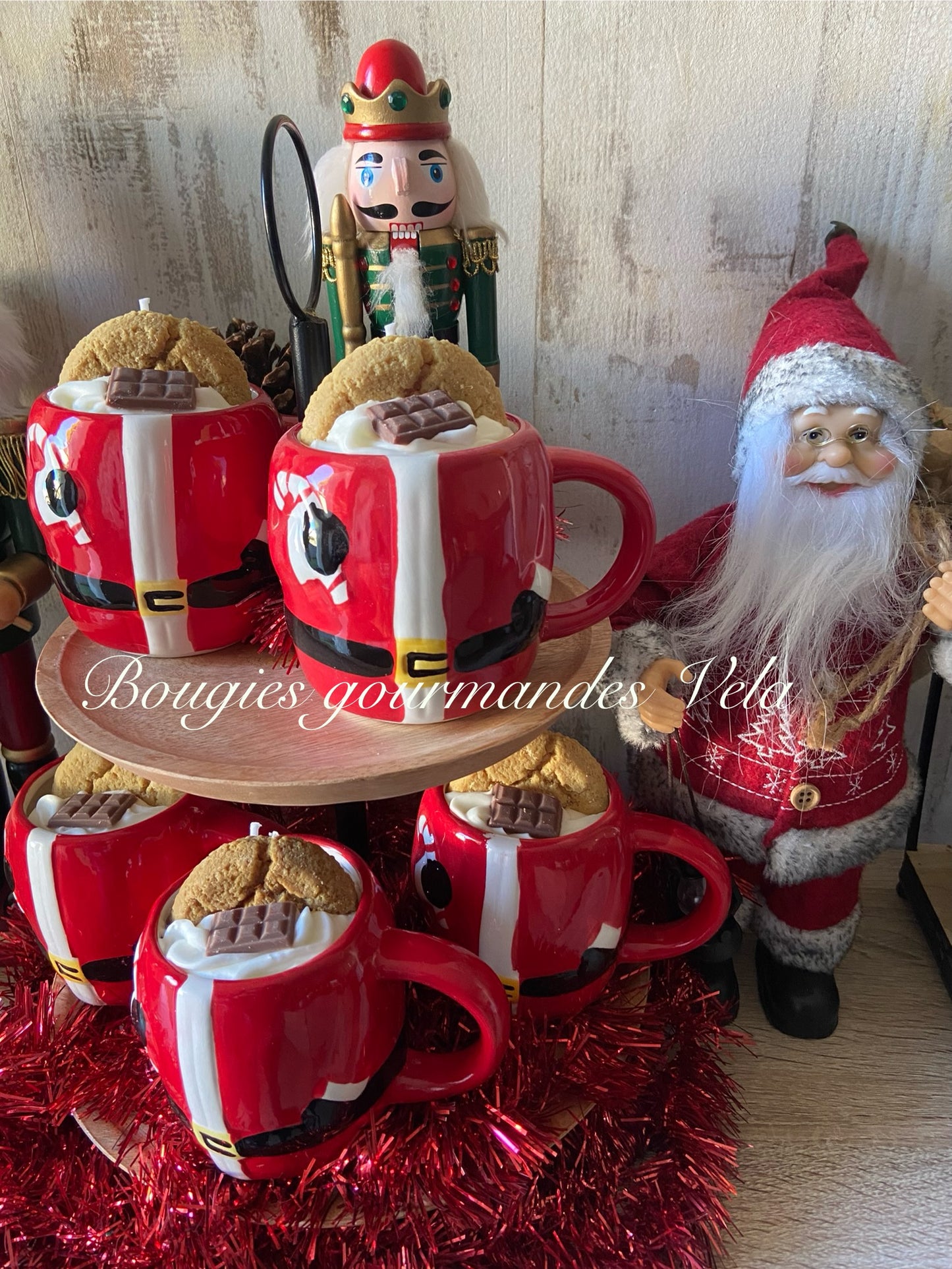 Bougie gourmande père noel cookie chocolat Bougie parfumée cookies chocolat Tasse Bougie chantilly Bougie végétale Bougie artisanale Bougie tasse cookie chocolat Idée cadeau Noël