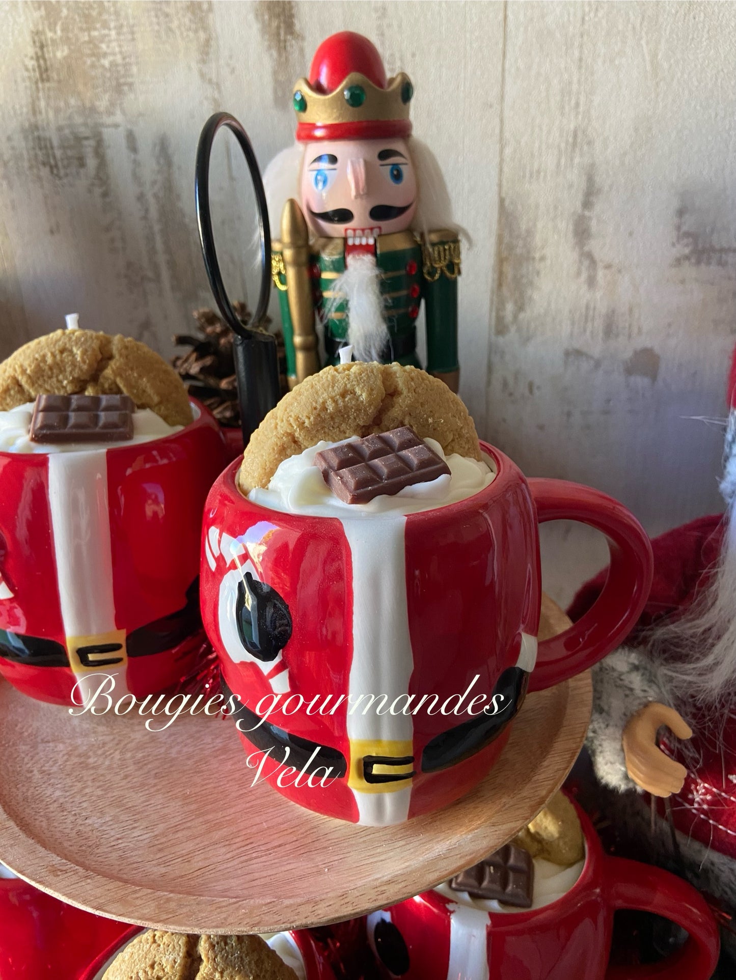 Bougie gourmande père noel cookie chocolat Bougie parfumée cookies chocolat Tasse Bougie chantilly Bougie végétale Bougie artisanale Bougie tasse cookie chocolat Idée cadeau Noël
