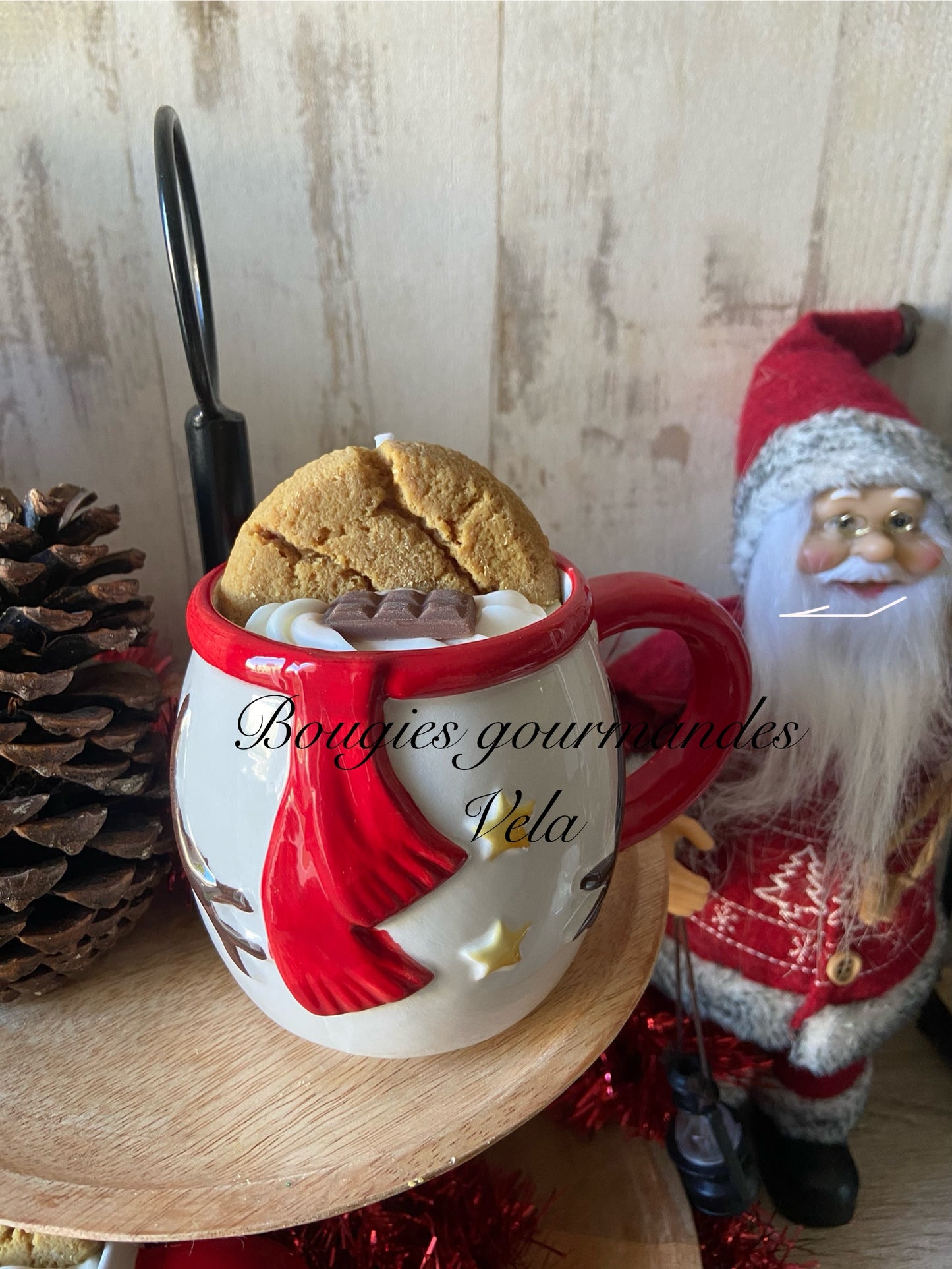 Bougie gourmande bonhomme de neige cookie chocolat Bougie parfumée cookies chocolat Tasse Bougie chantilly Bougie végétale Bougie artisanale Bougie tasse cookie chocolat Idée cadeau Noël