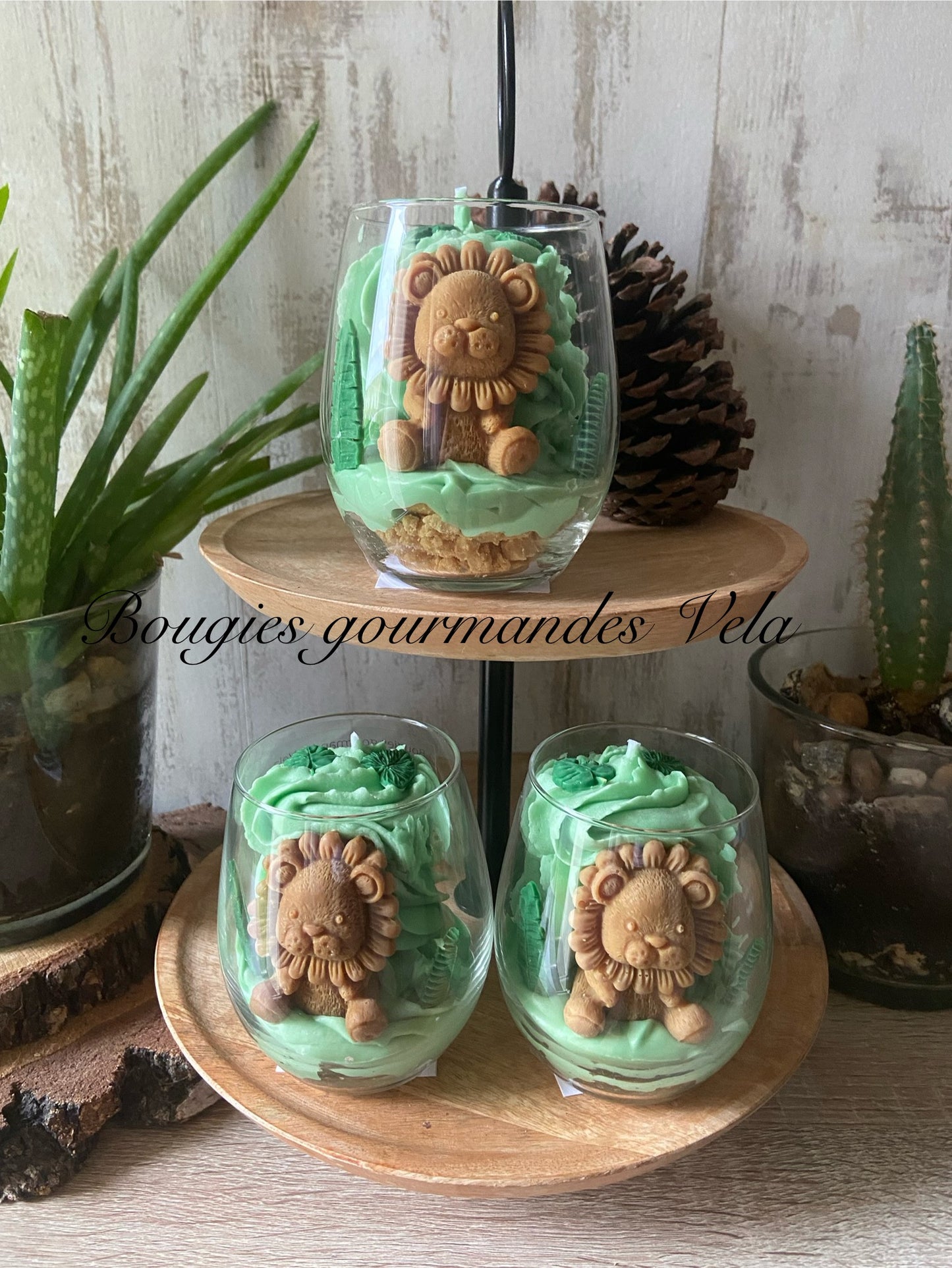 Bougie gourmande Bougie lion Bougie parfumée fleur de coton Bougie chantilly Bougie artisanale Bougie végétale Idée cadeau