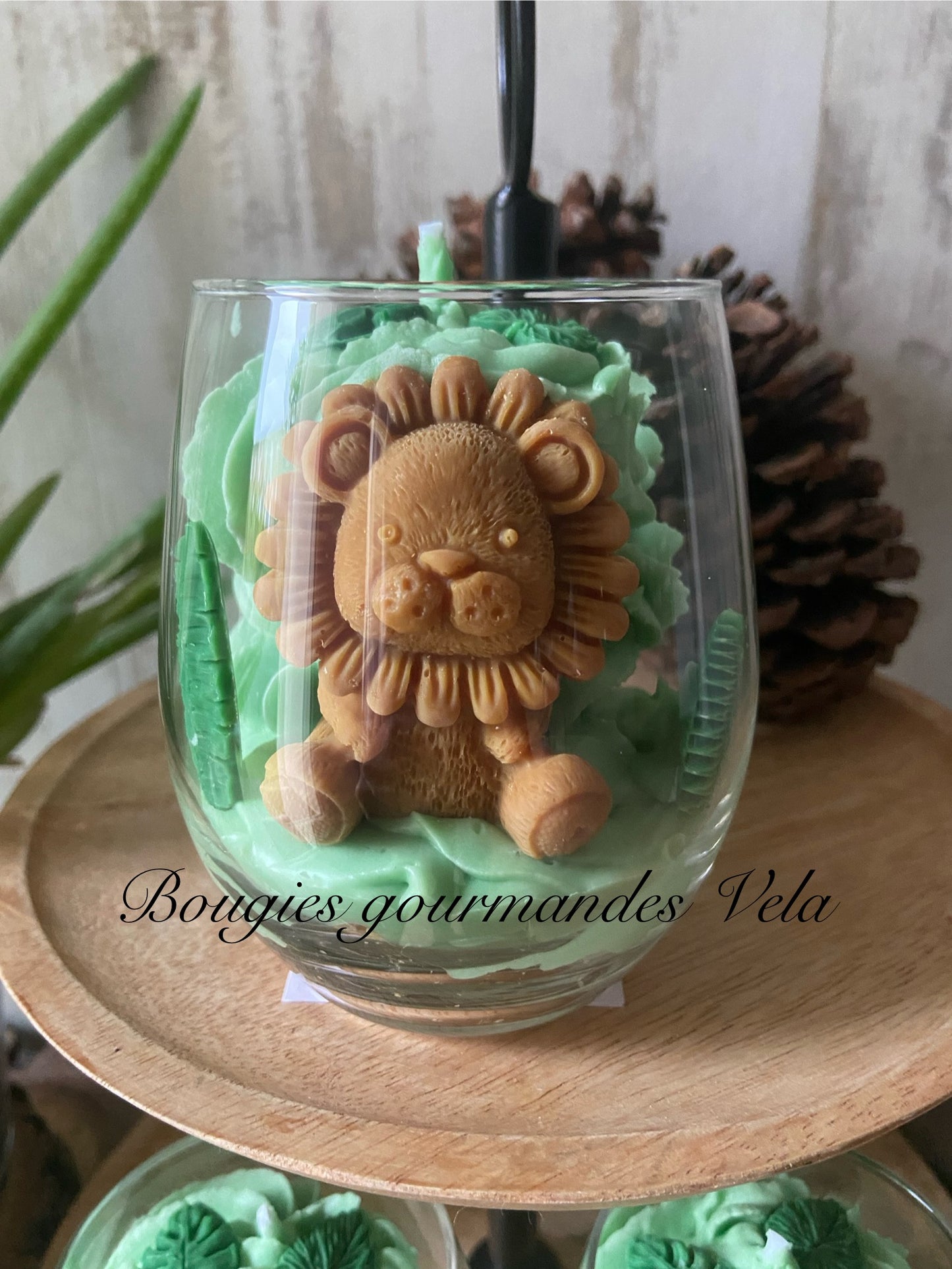 Bougie gourmande Bougie lion Bougie parfumée fleur de coton Bougie chantilly Bougie artisanale Bougie végétale Idée cadeau